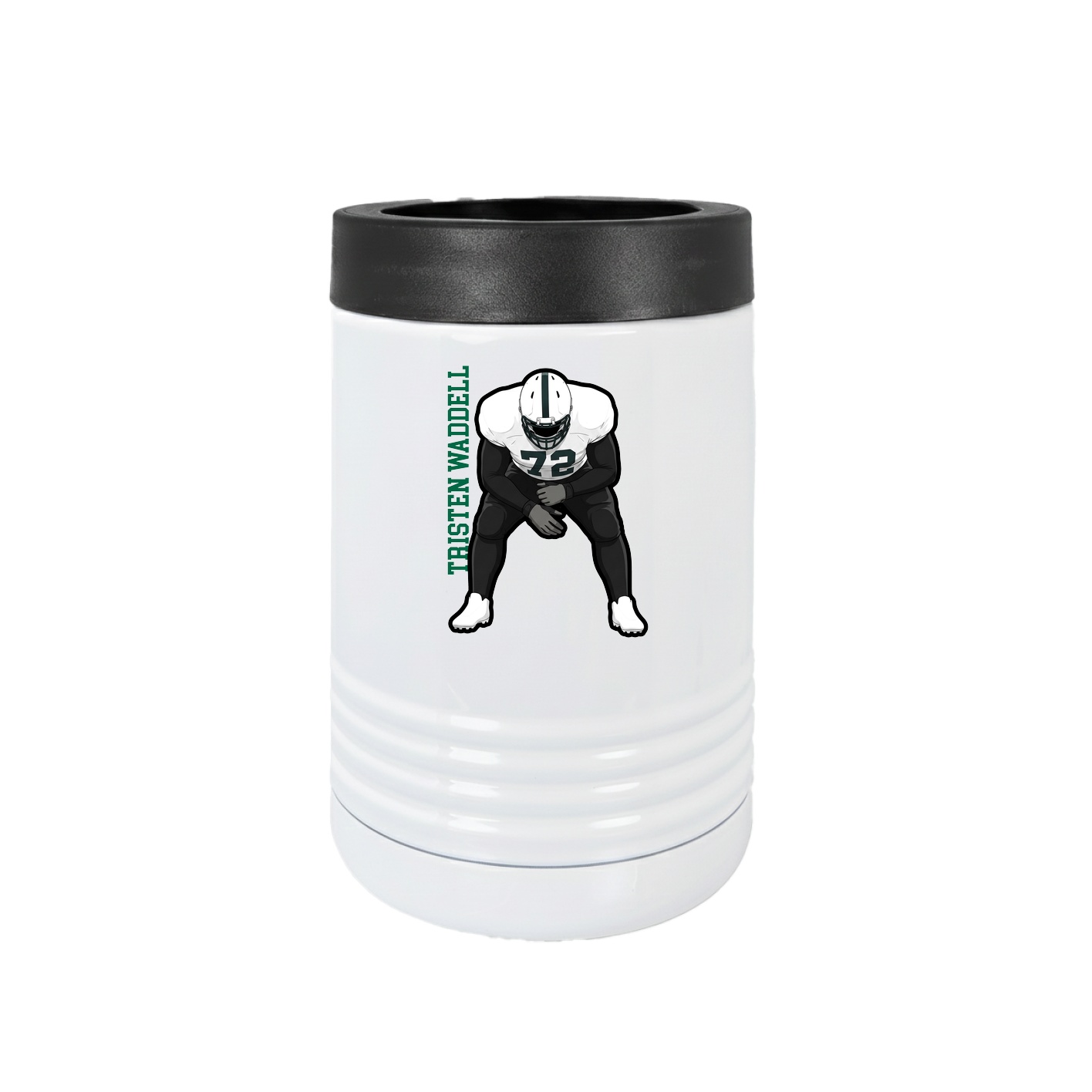 Beverage Holder — Name Vertical in White