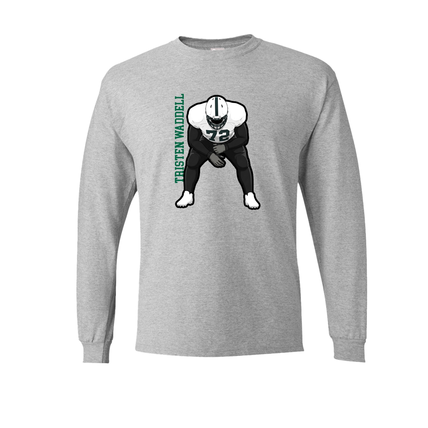 Long Sleeve Tee — Name Vertical in Grey