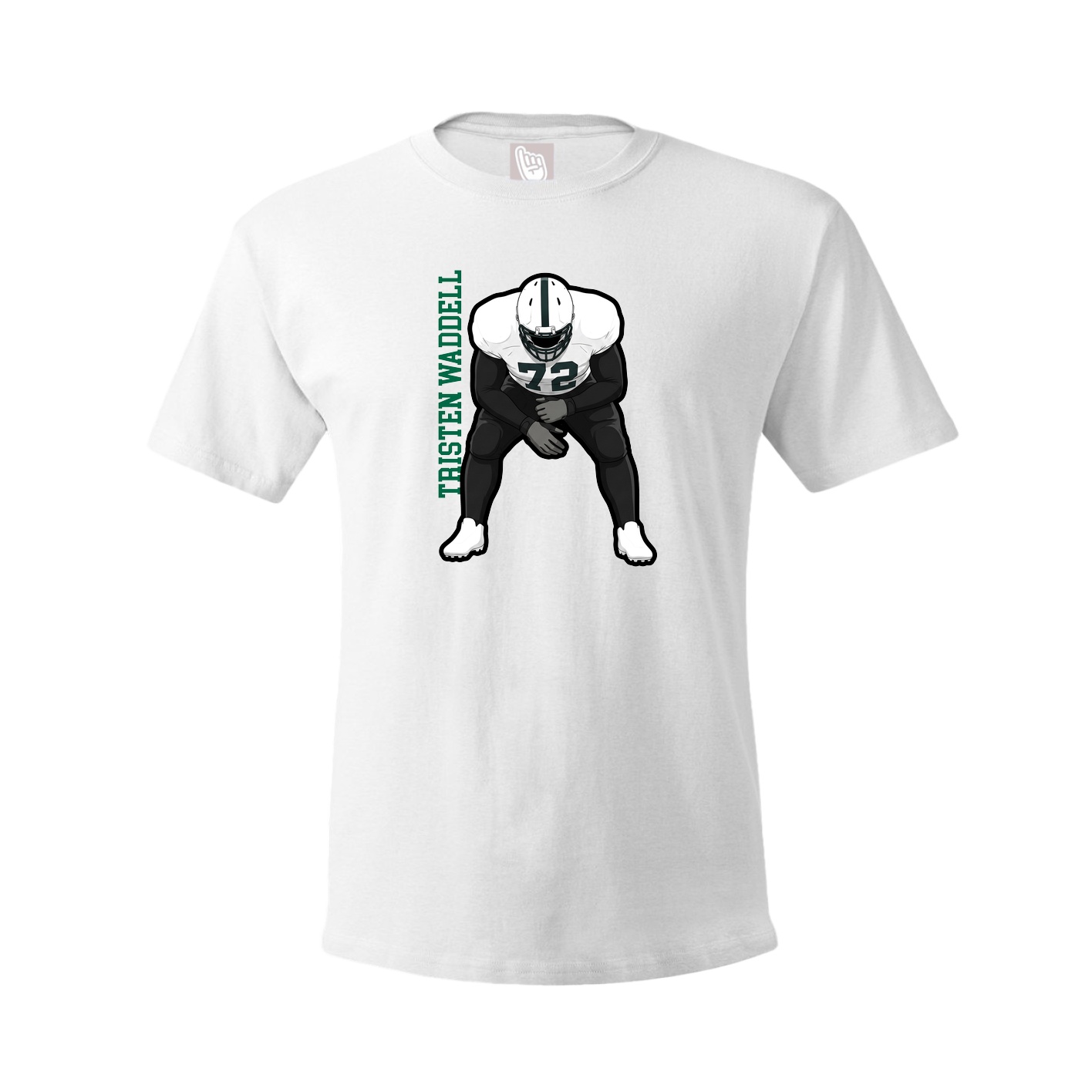 Youth Tee — Name Vertical in White