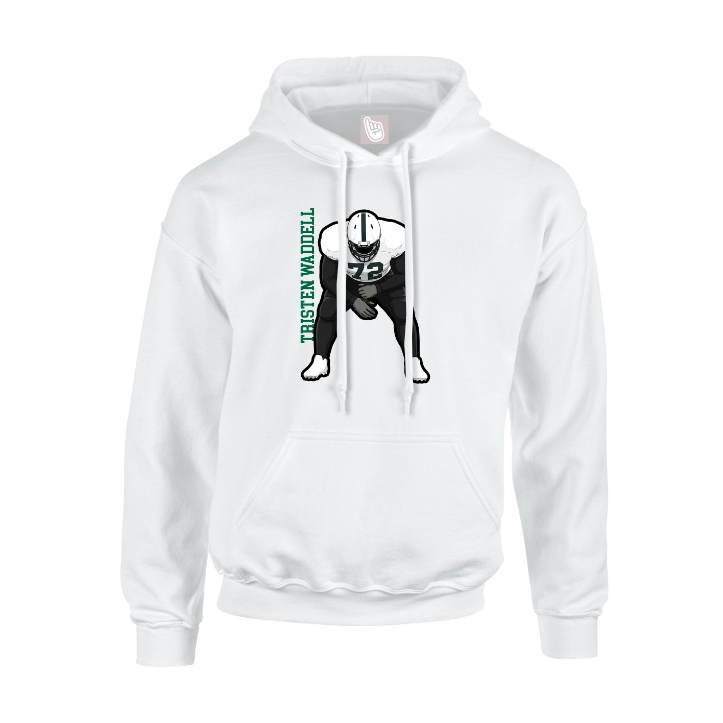 Youth Hoodie — Name Vertical in White