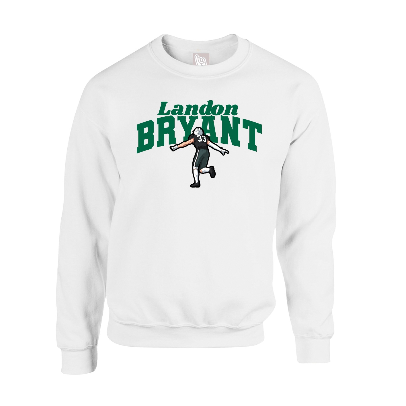 Fleece Crew — Signature Arch in White
