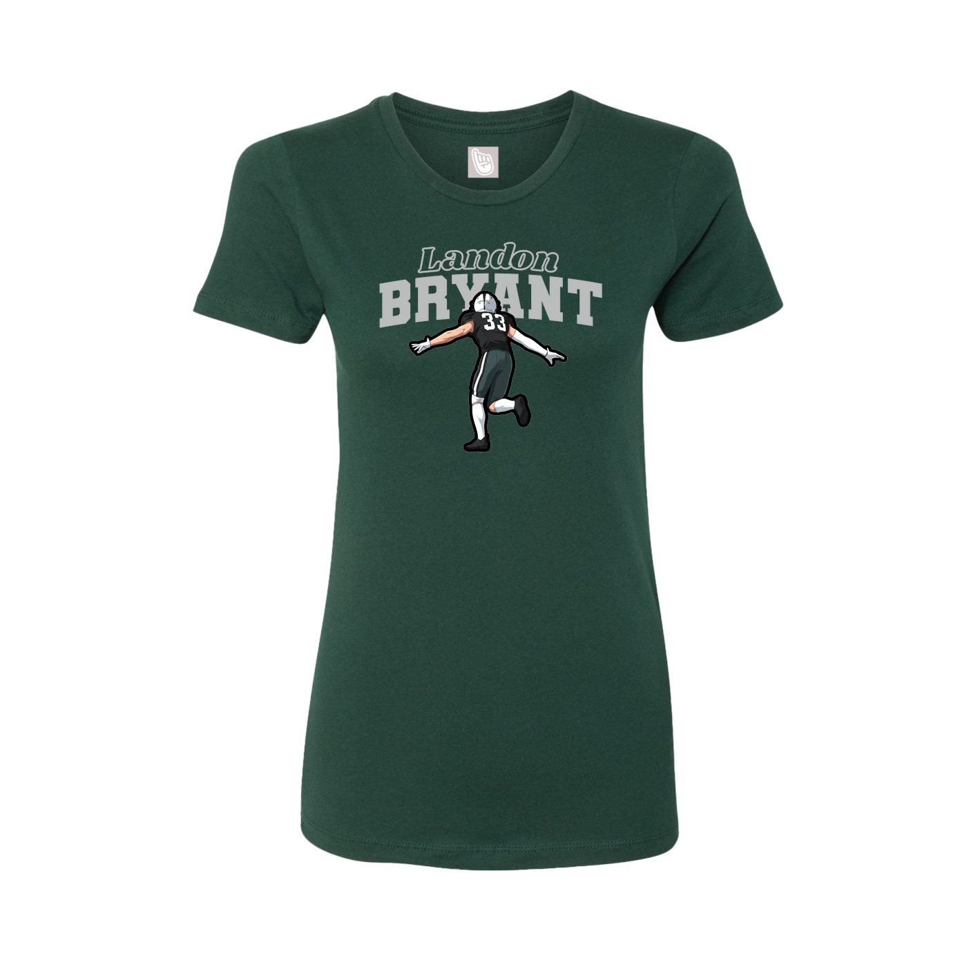 Fitted Women's Tee — Name Arch in Green