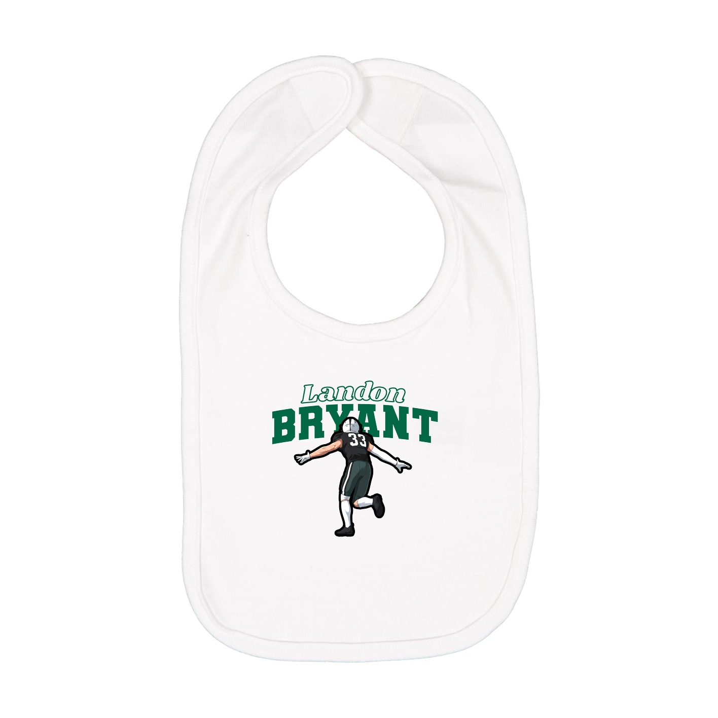 Infant Bib — Name Arch in White