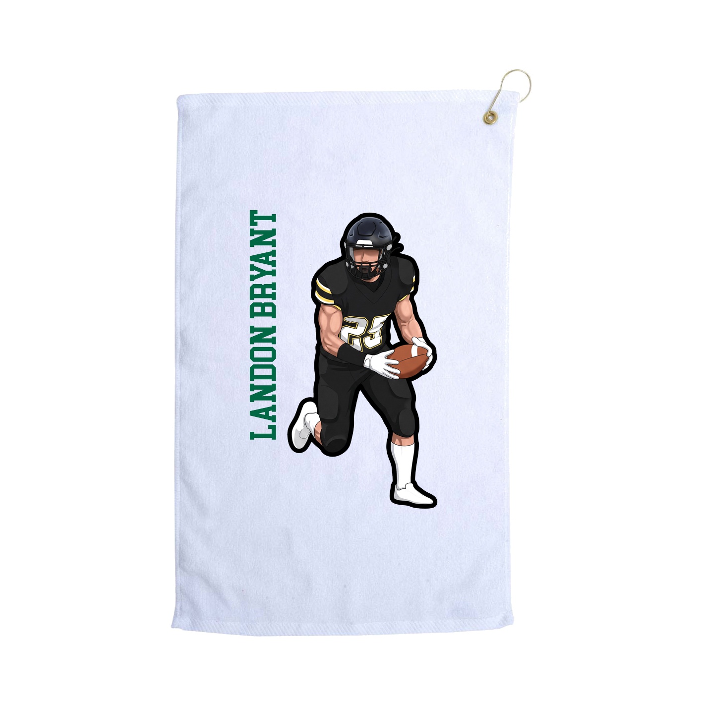 Golf Towel — Name Vertical in White