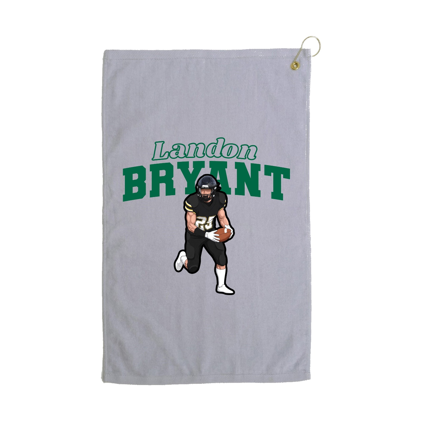 Golf Towel — Name Arch in Grey