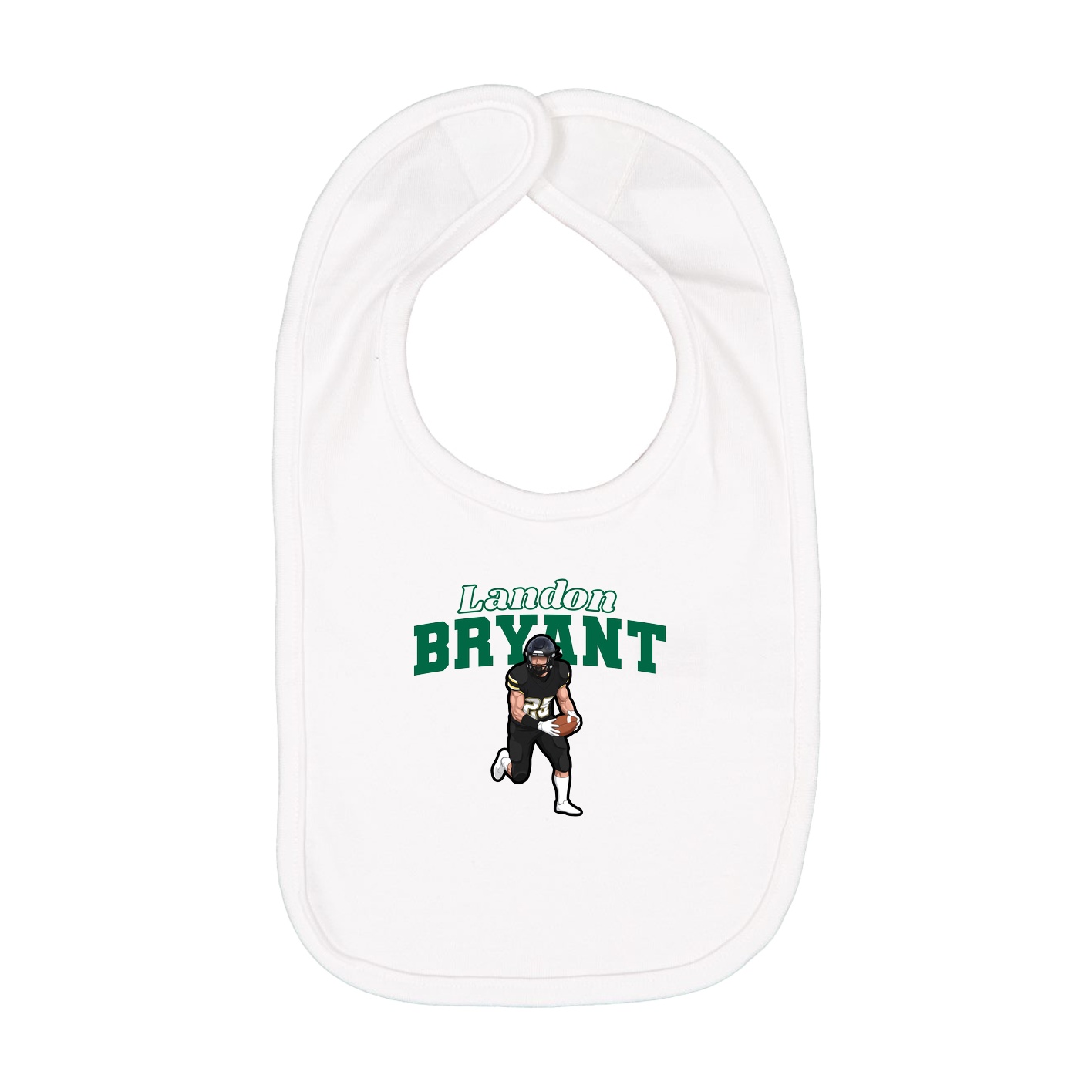Infant Bib — Name Arch in White