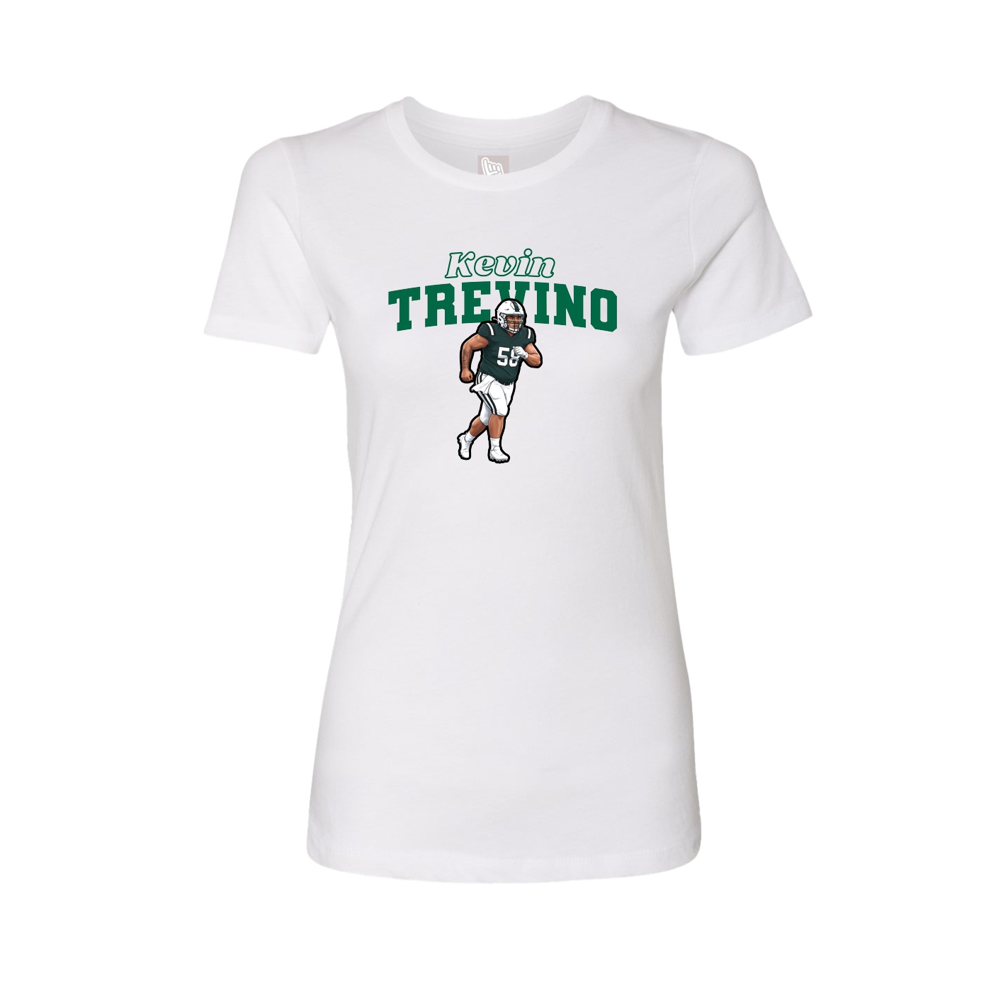 Fitted Women's Tee — Name Arch in White