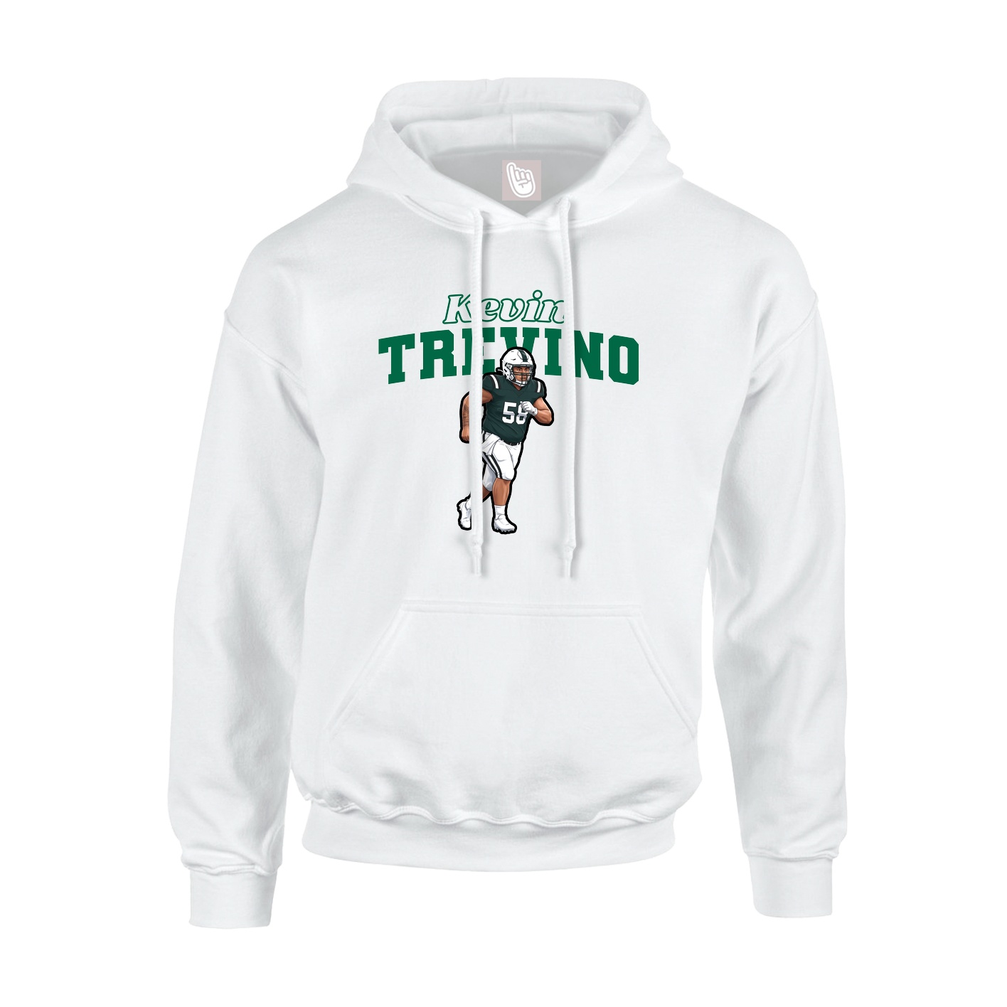 Youth Hoodie — Name Arch in White