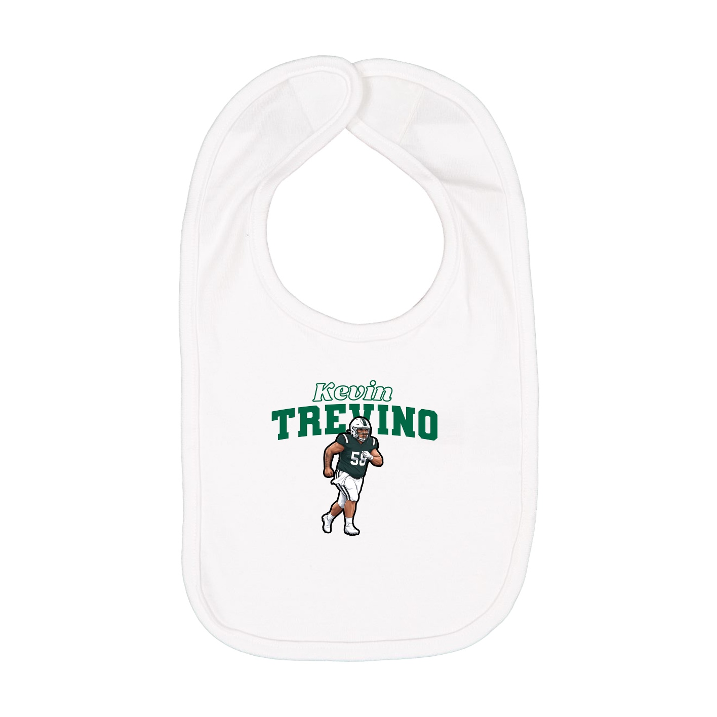 Infant Bib — Name Arch in White