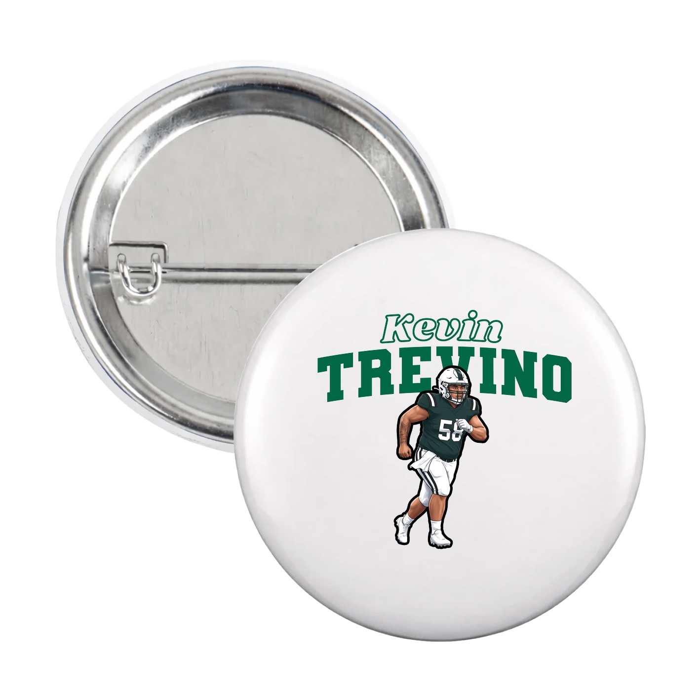 Game Day Button — Name Arch in White