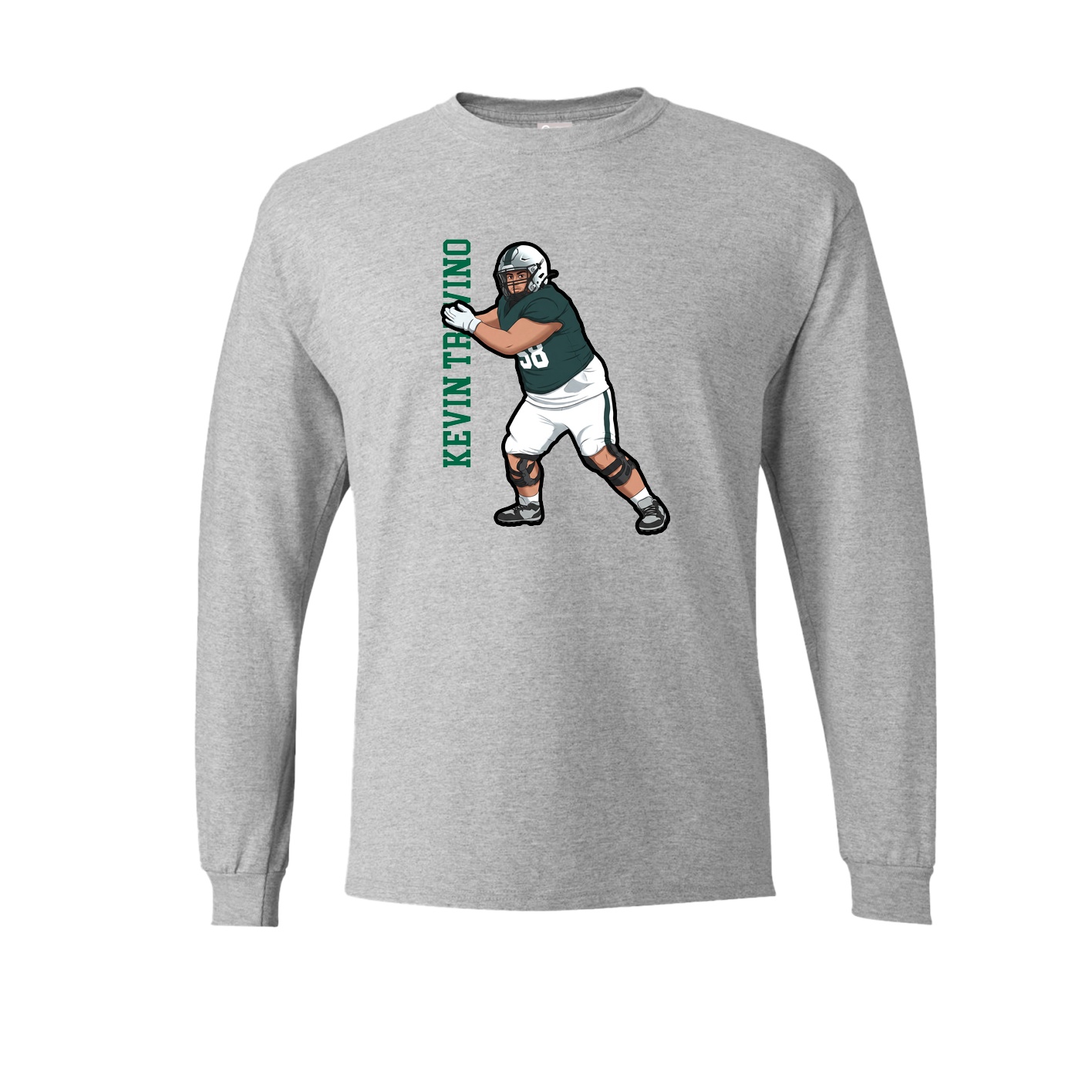 Long Sleeve Tee — Name Vertical in Grey