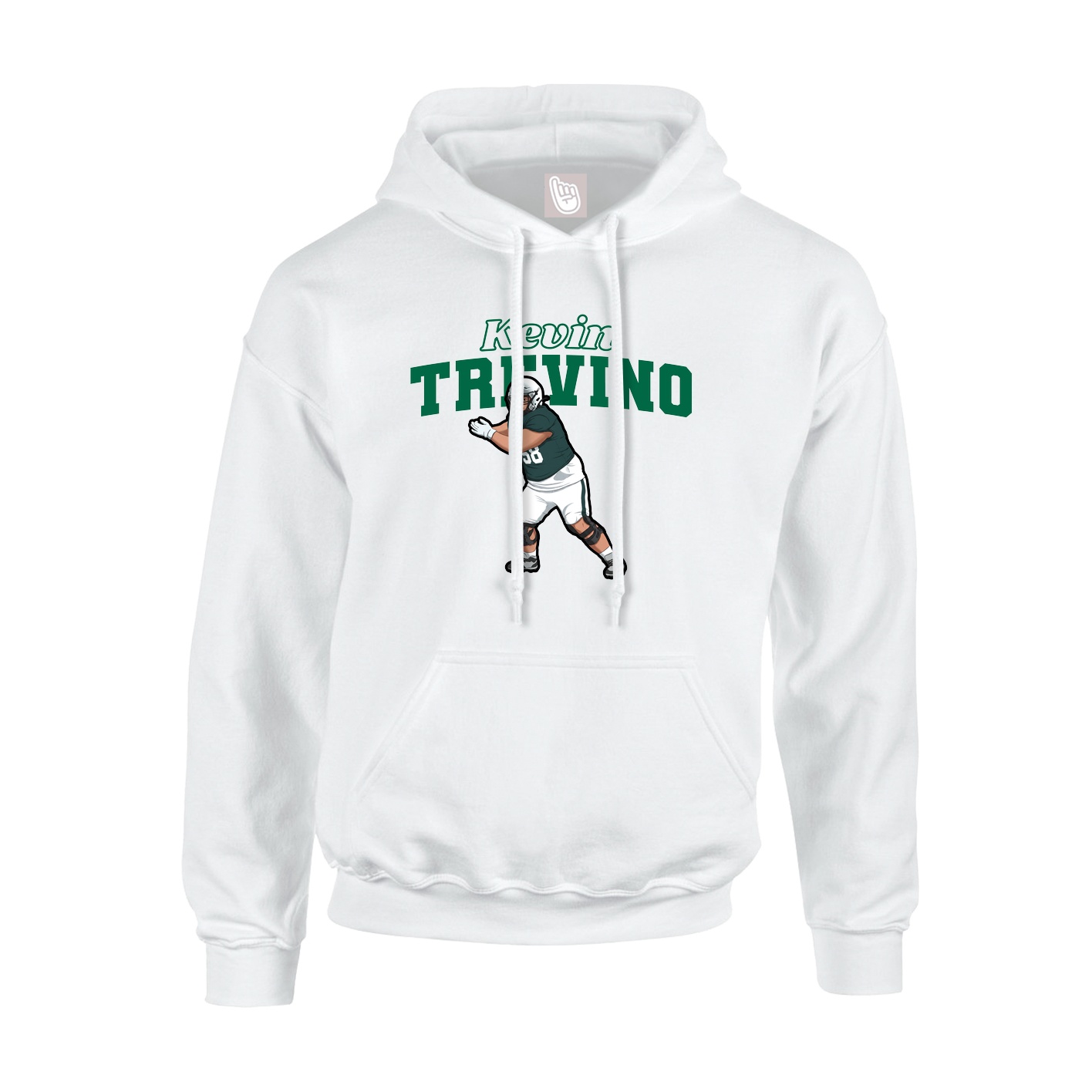 Youth Hoodie — Name Arch in White