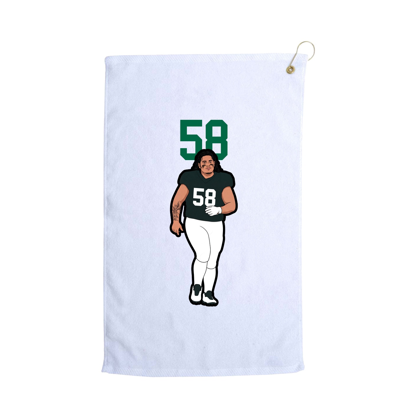 Golf Towel — Number Top in White