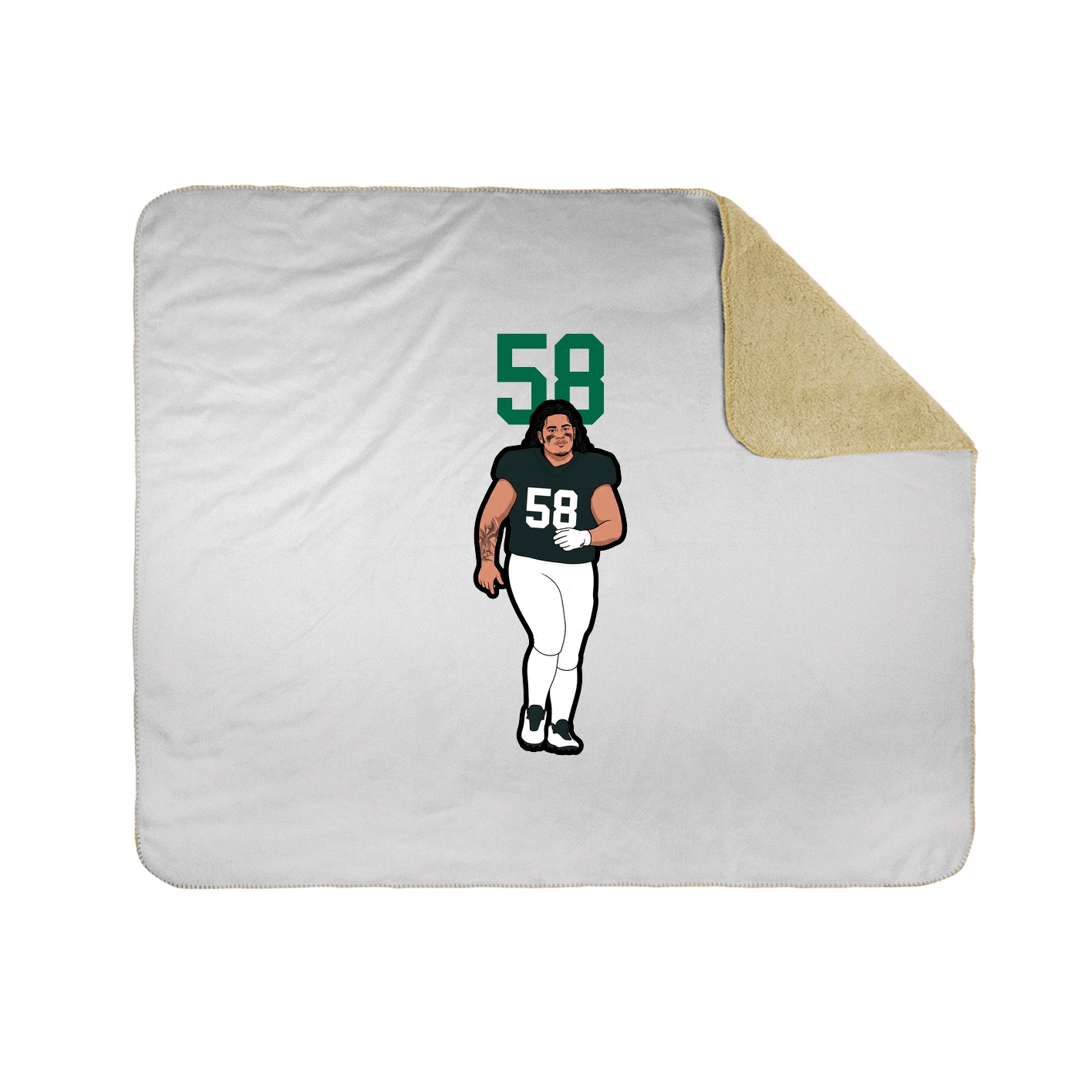 Throw Blanket — Number Top in White