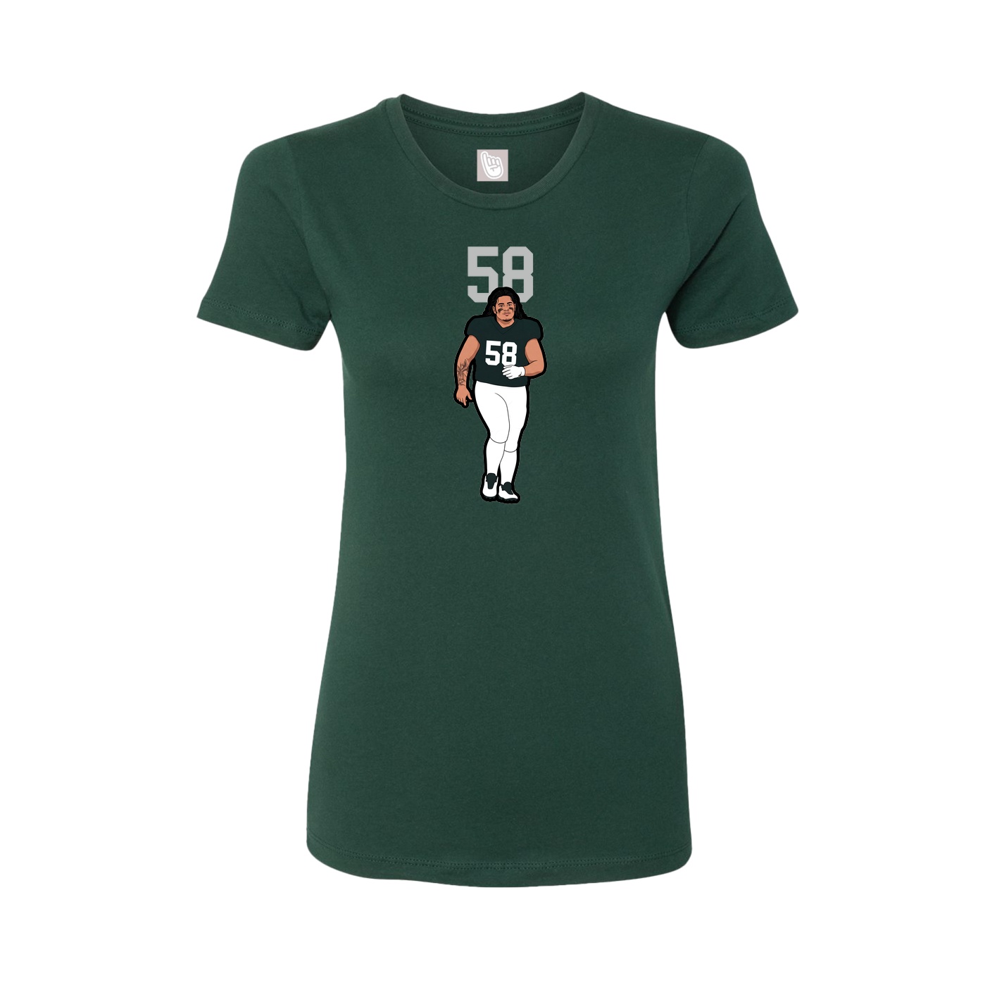 Fitted Women's Tee — Number Top in Green