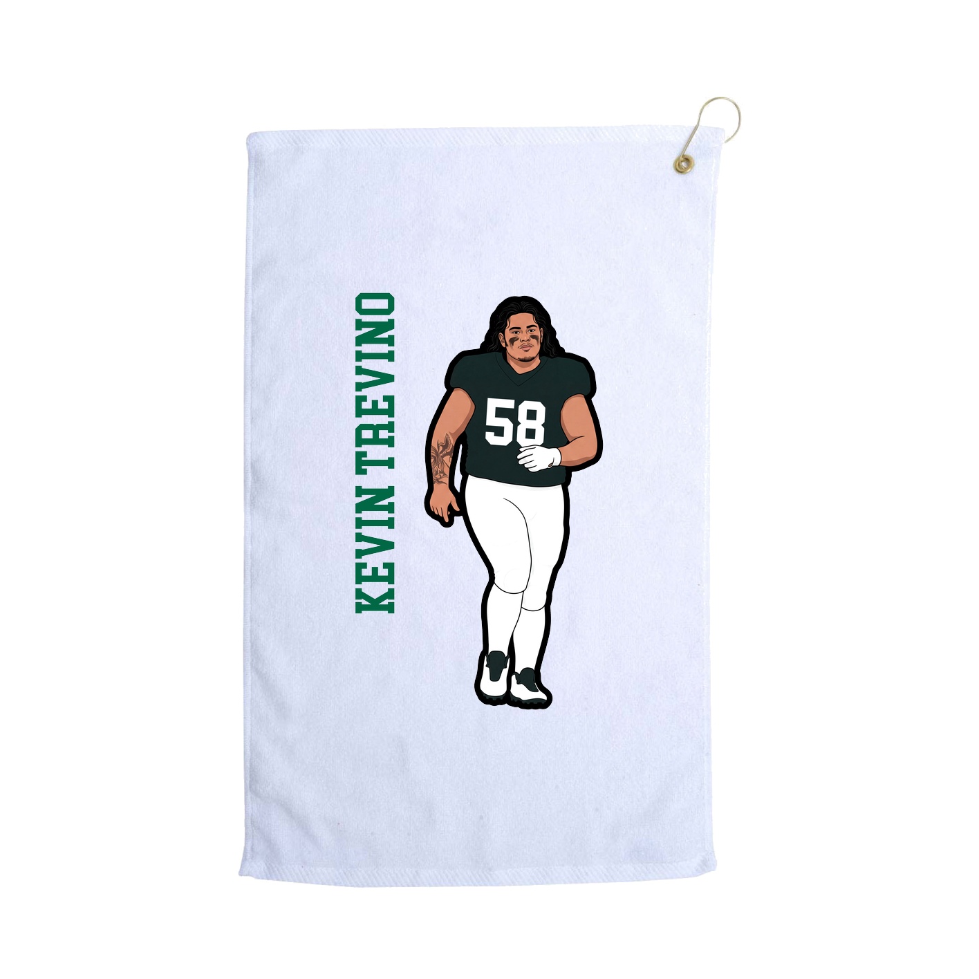 Golf Towel — Name Vertical in White