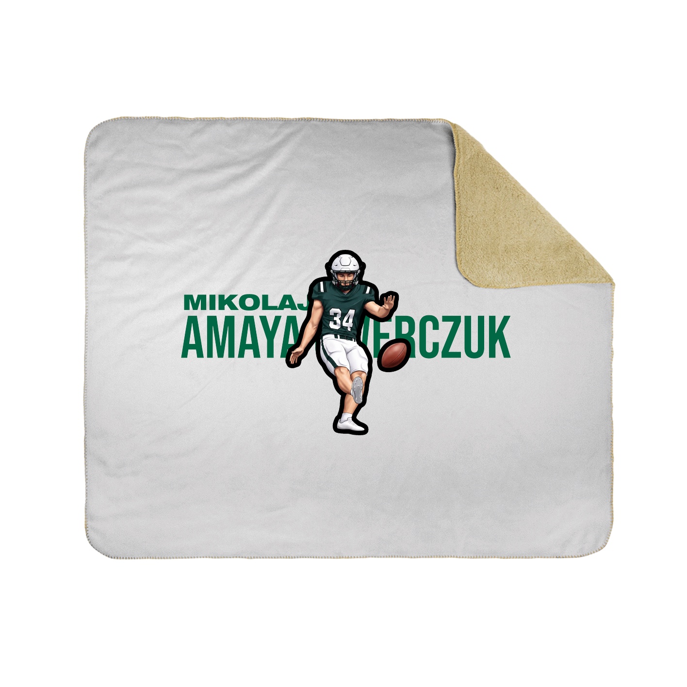 Throw Blanket — Player Name in White
