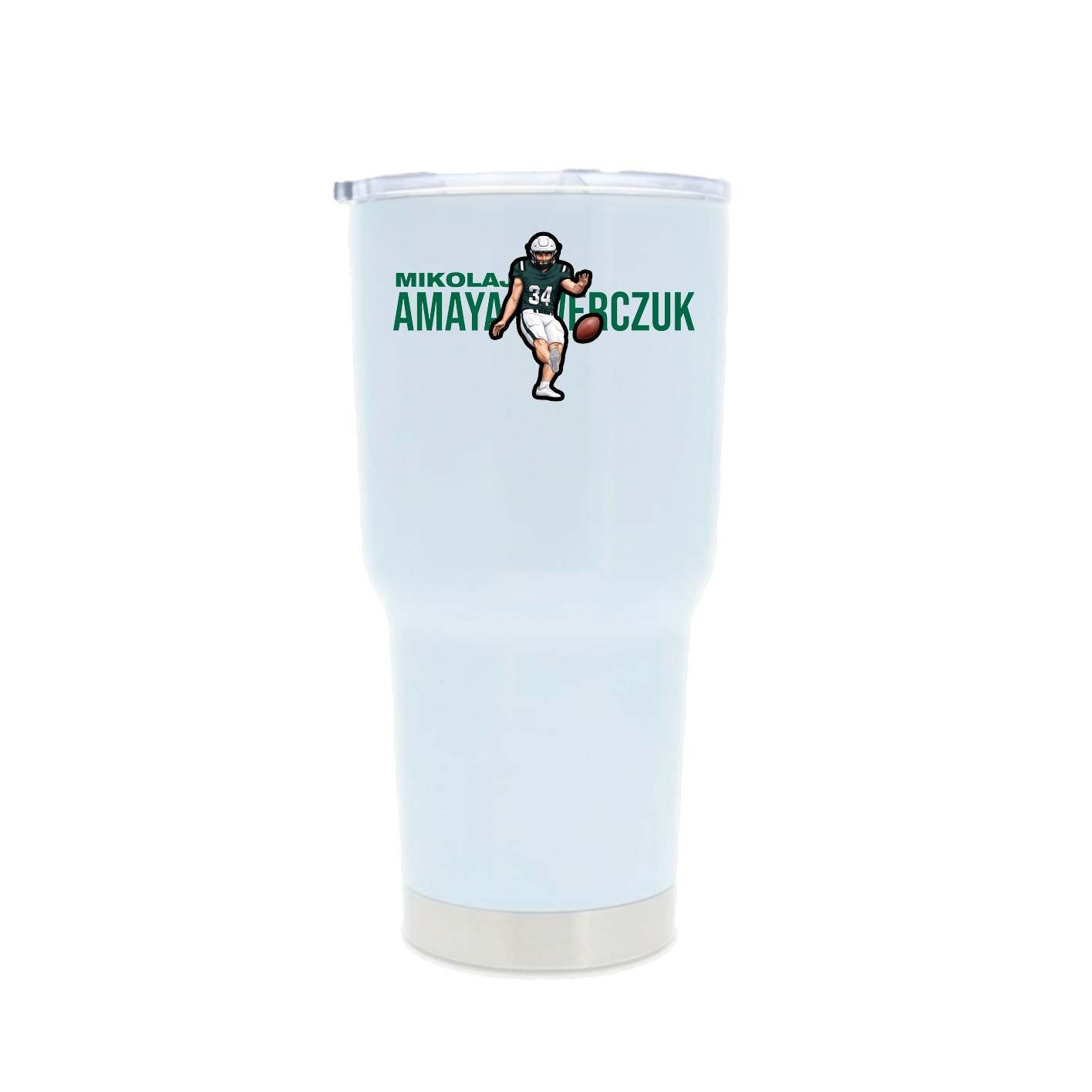 30oz Stainless Steel Tumbler — Player Name in White