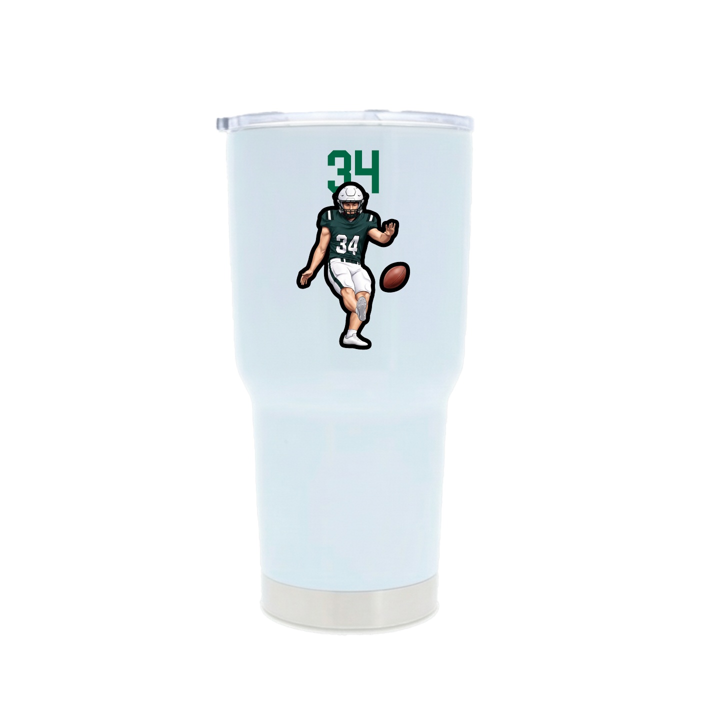 30oz Stainless Steel Tumbler — Number Top in White