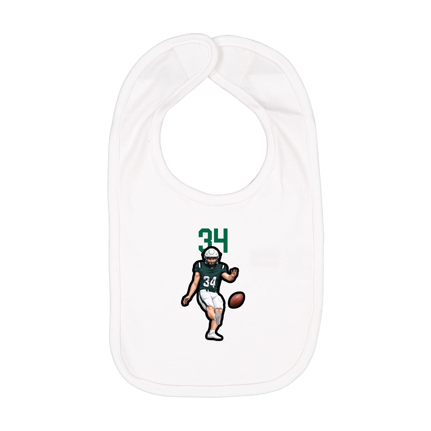 Infant Bib — Number Top in White