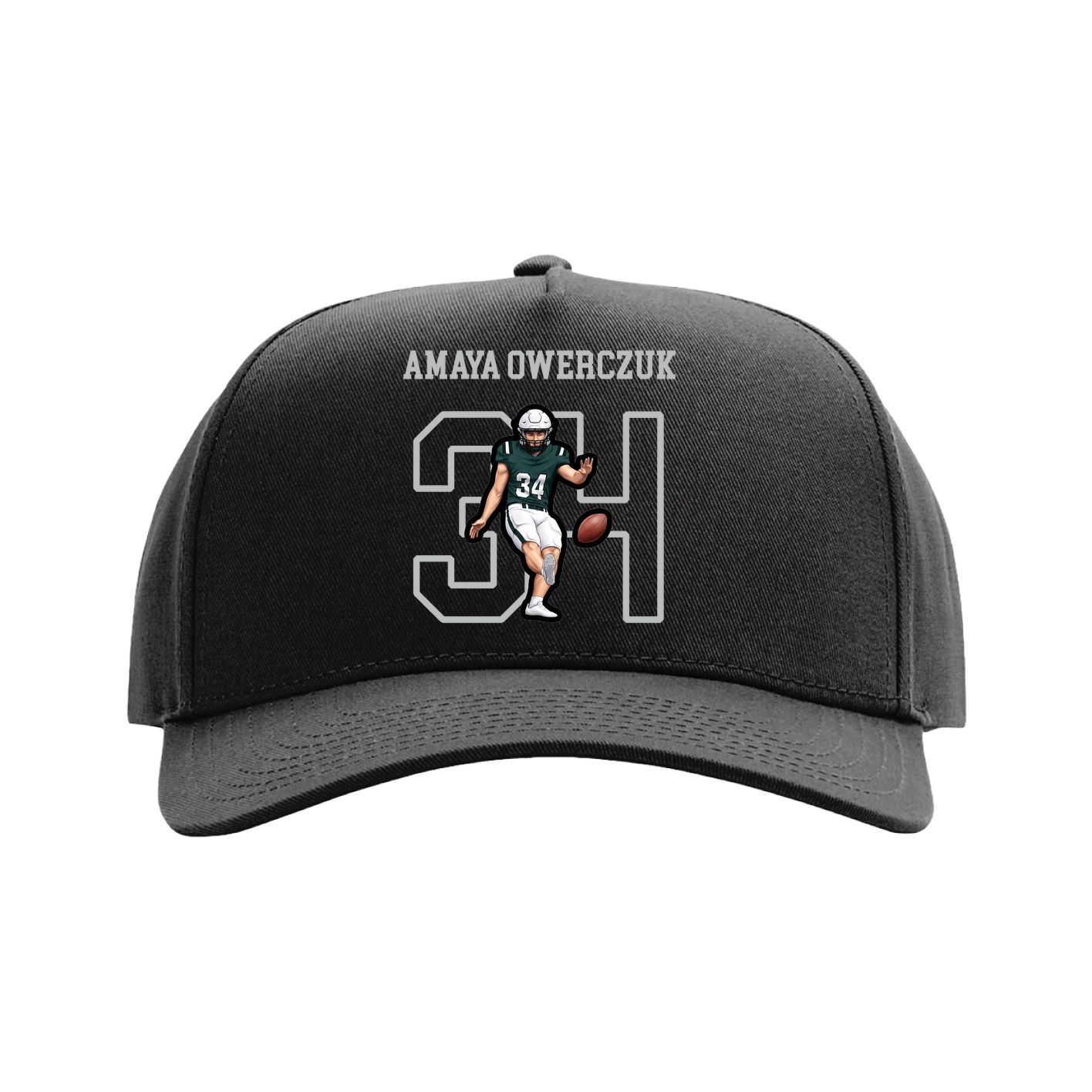Full Fabric Five-Panel Champ Cap — Shirsey in Black