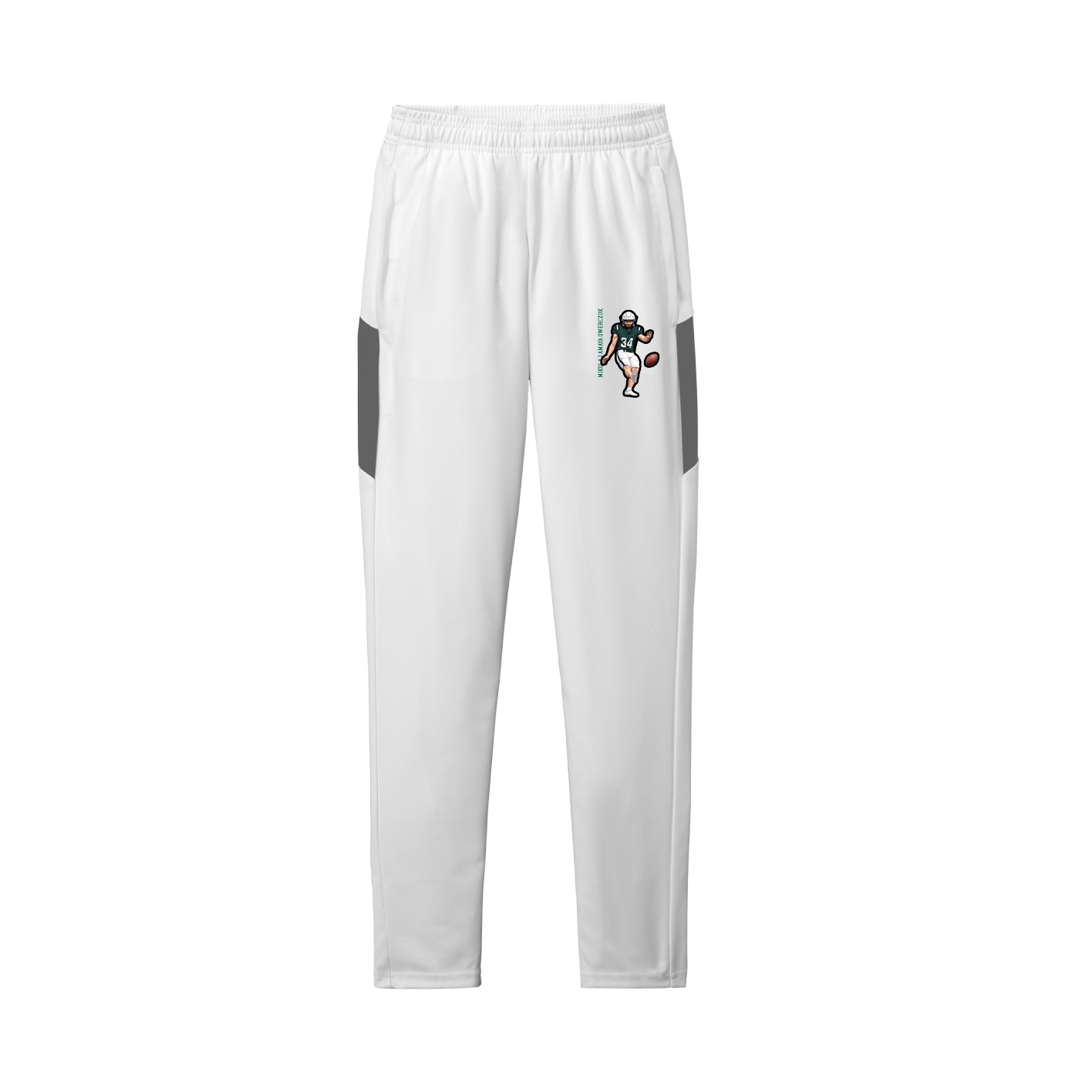 Team Travel Pant — Name Vertical in White/Grey