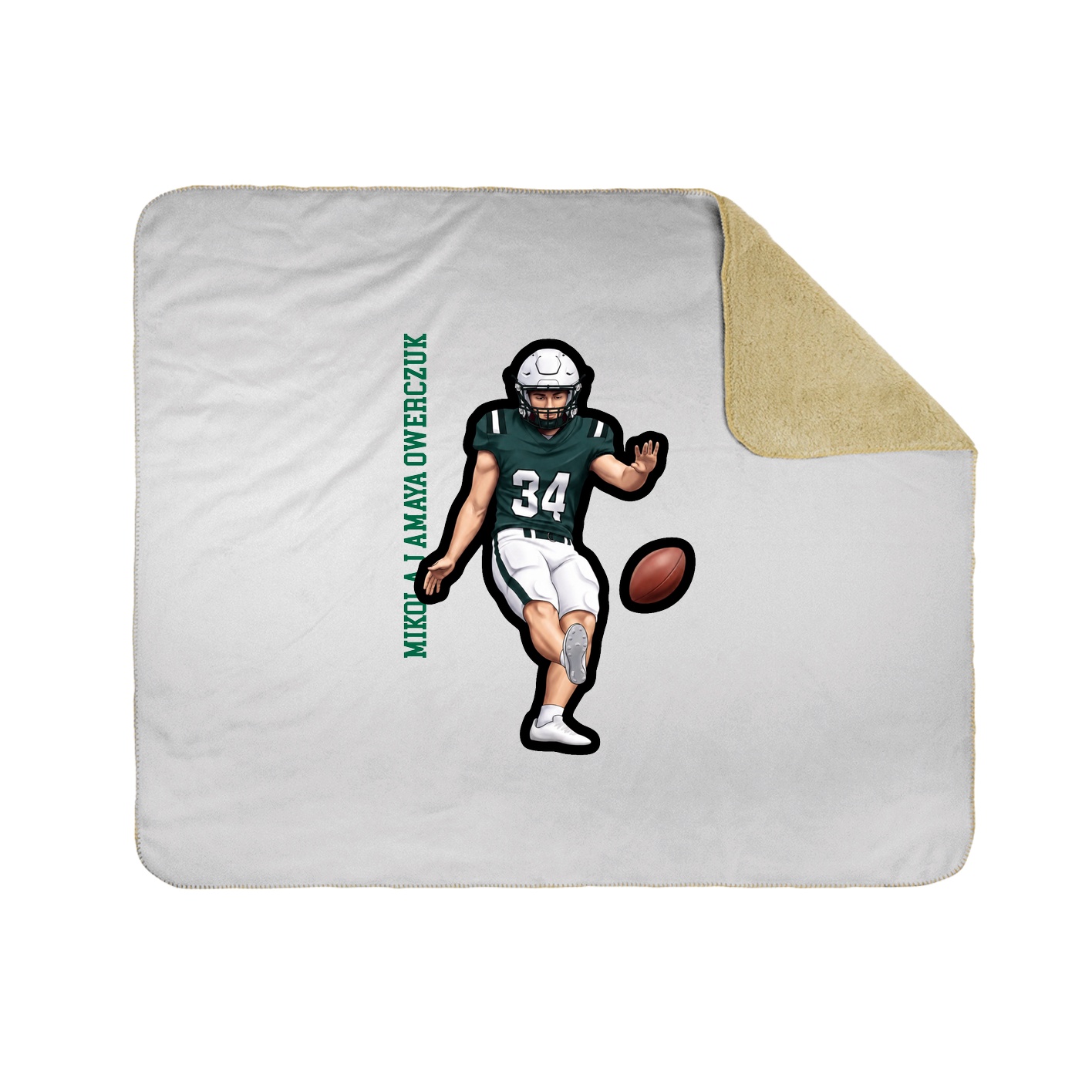 Throw Blanket — Name Vertical in White