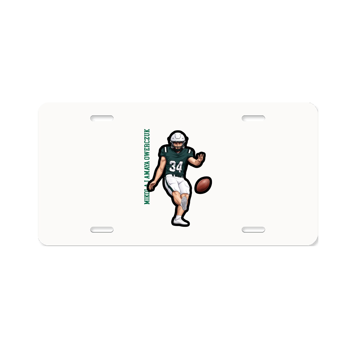 License Plate — Name Vertical in Classic