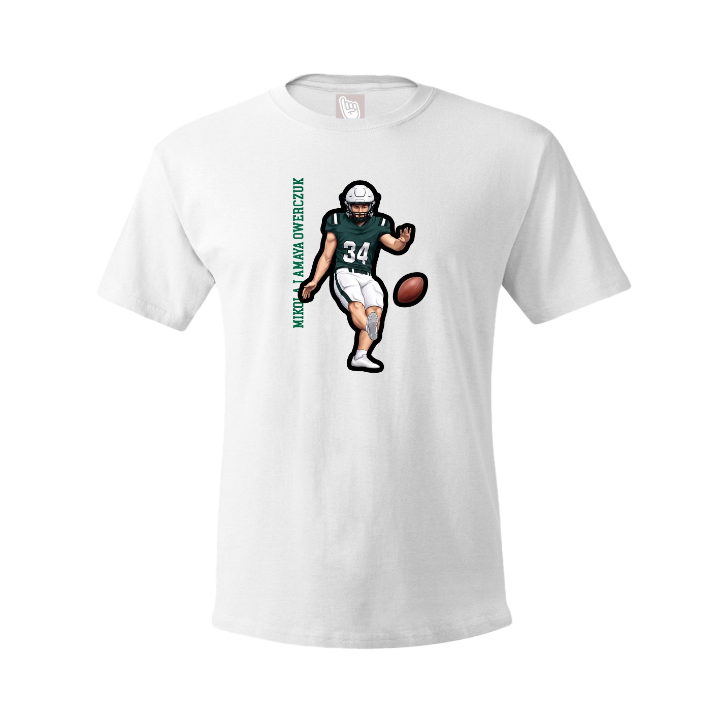 Tee — Name Vertical in White