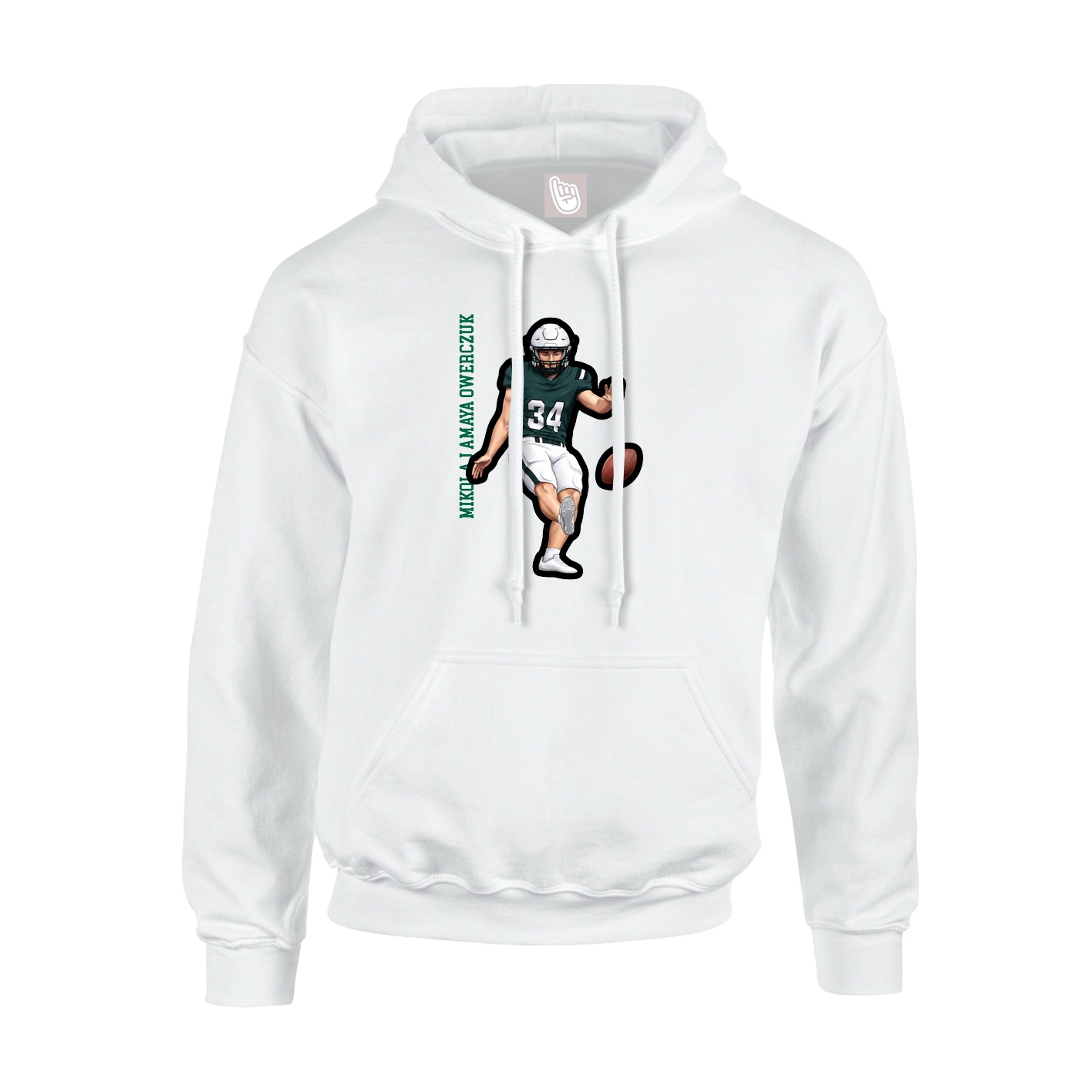 Hoodie — Name Vertical in White