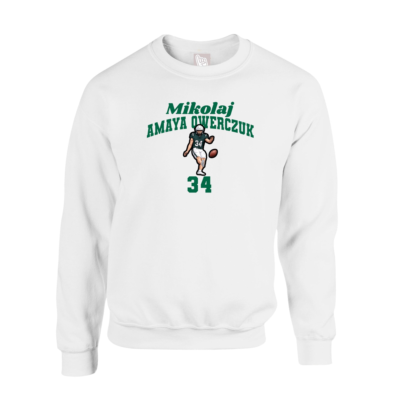 Fleece Crew — Signature Arch in White