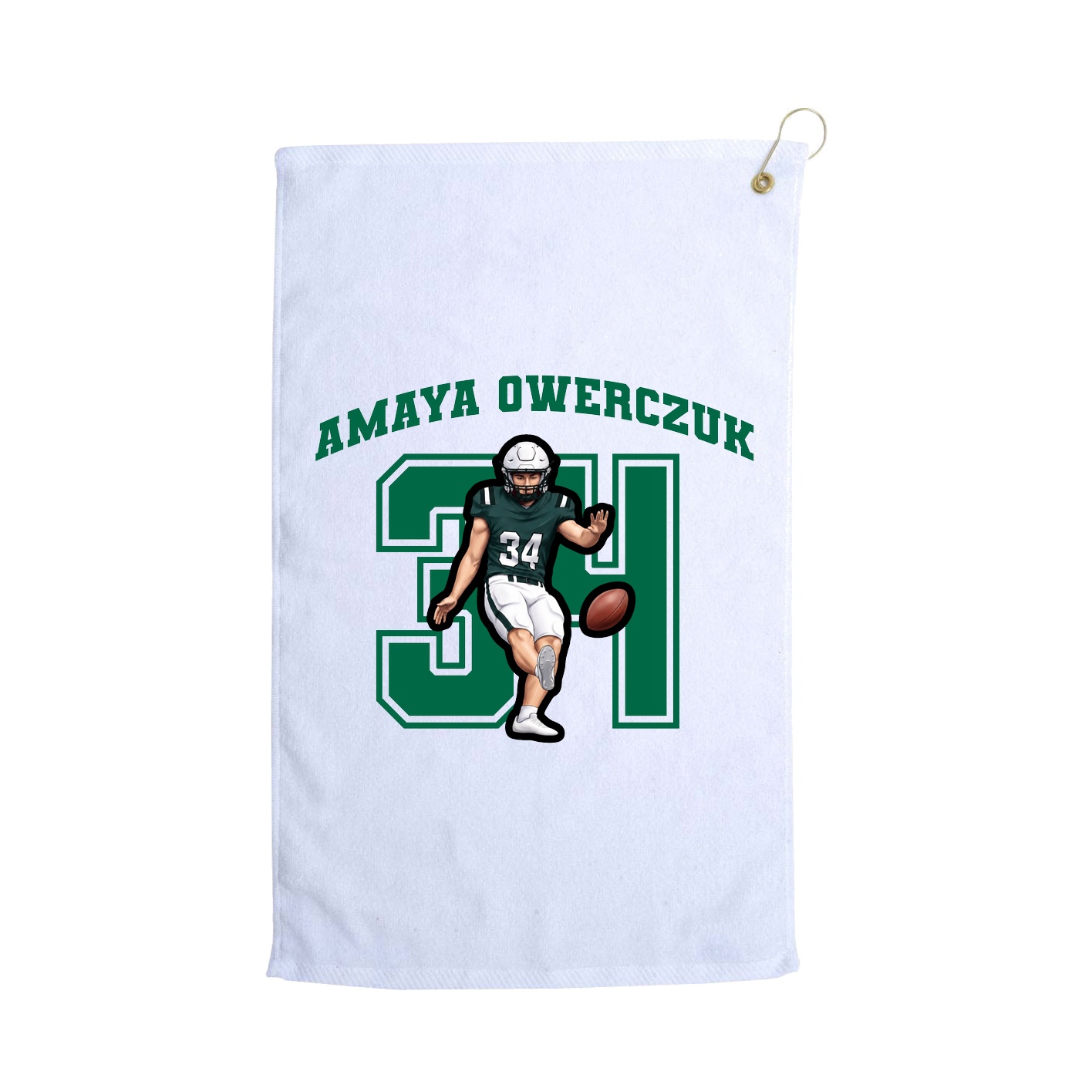 Golf Towel — Number in White