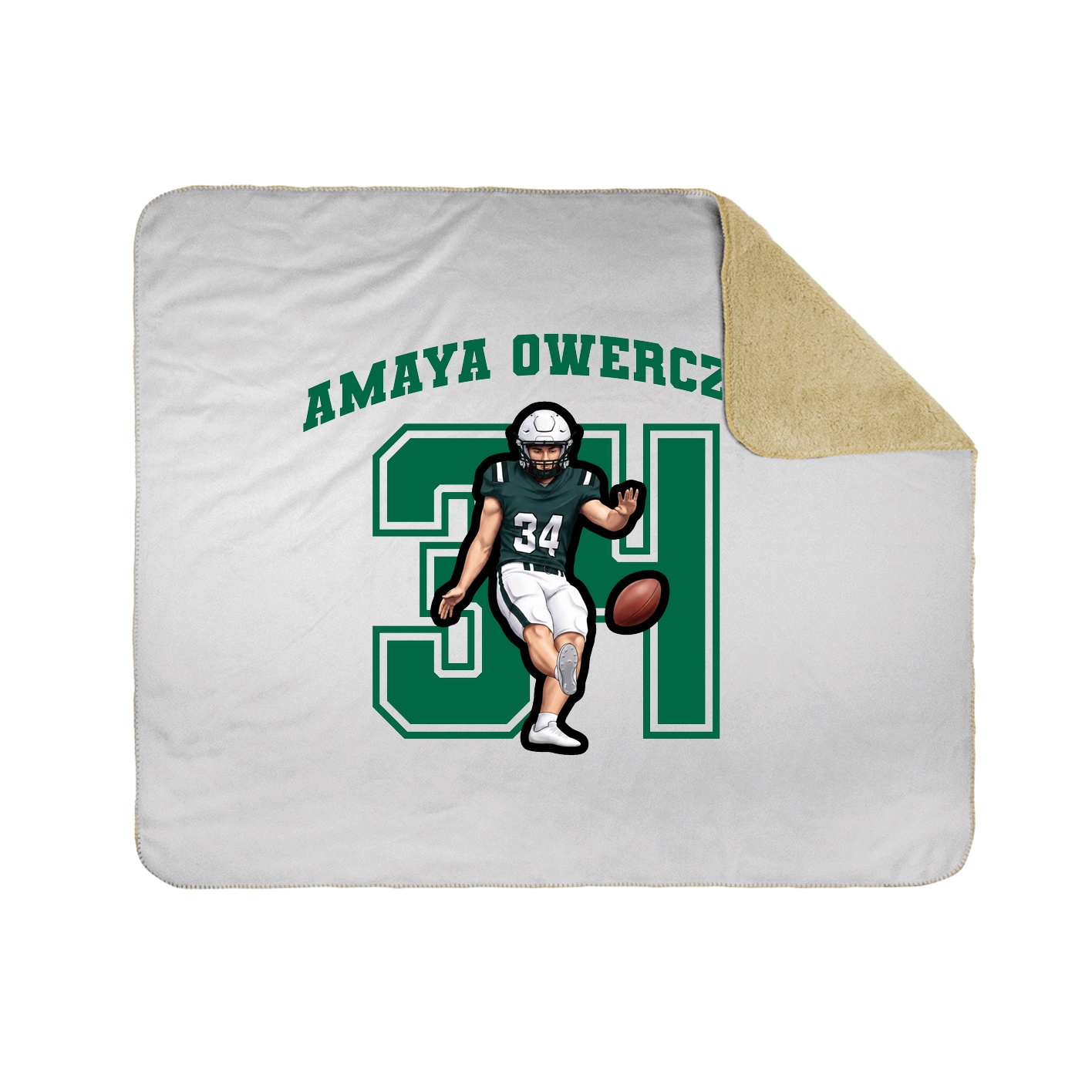 Throw Blanket — Number in White