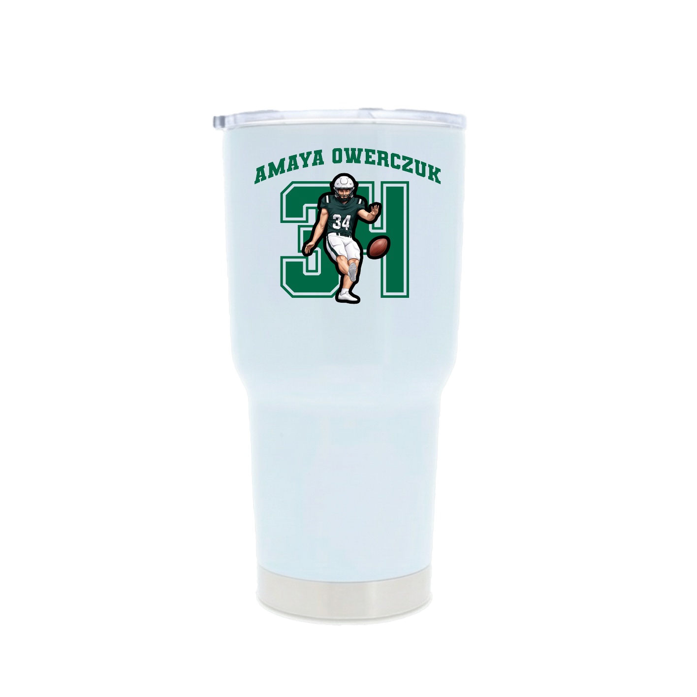30oz Stainless Steel Tumbler — Number in White