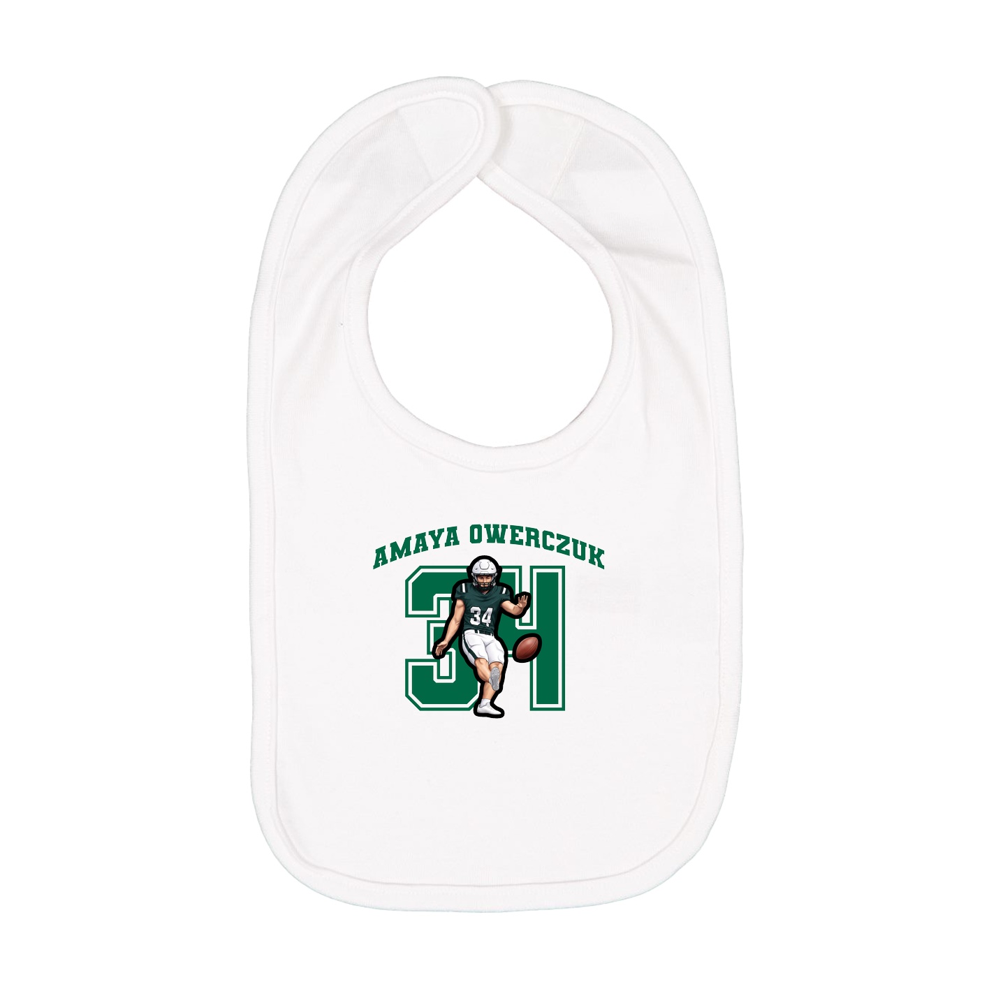 Infant Bib — Number in White
