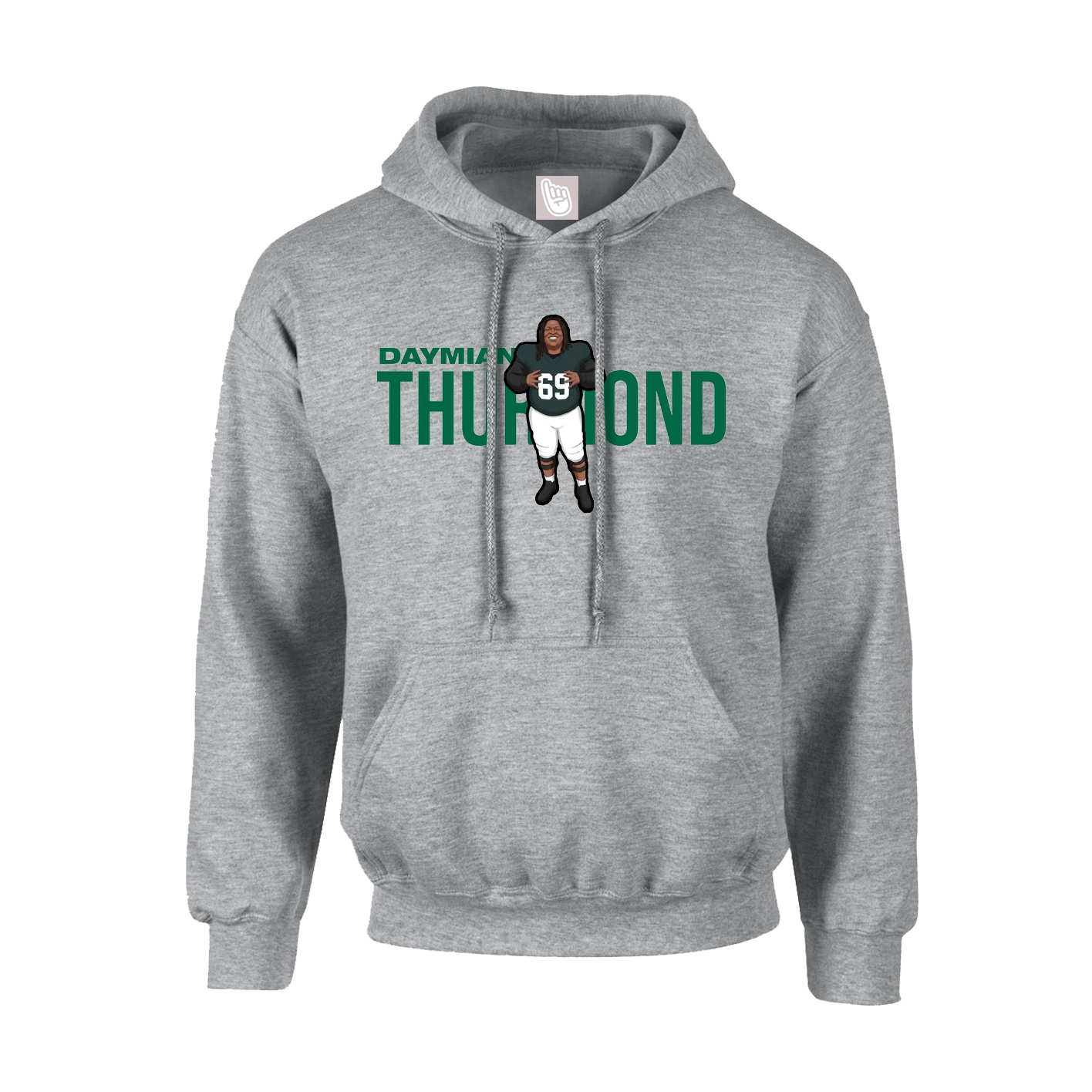 Youth Hoodie — Player Name in Grey