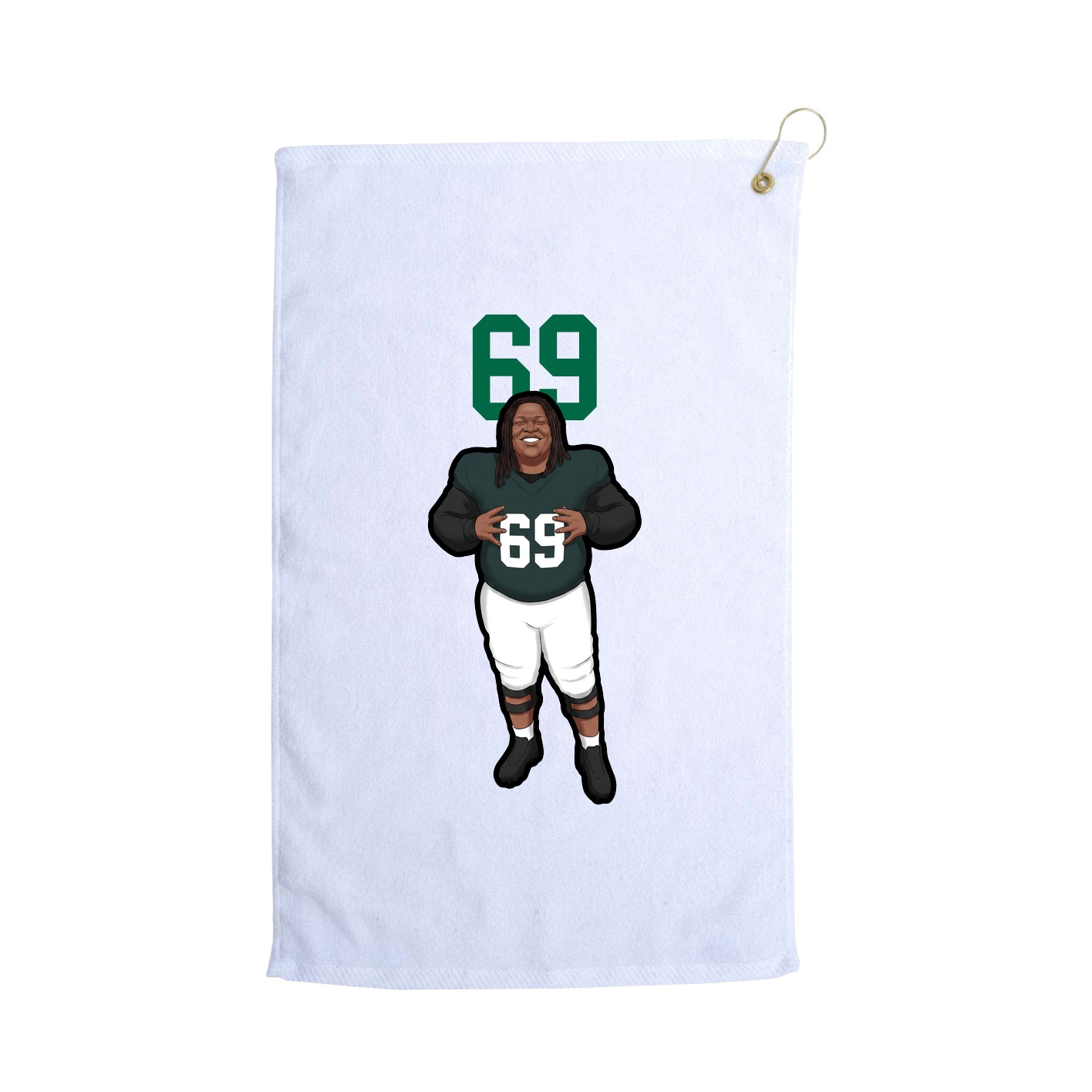 Golf Towel — Number Top in White