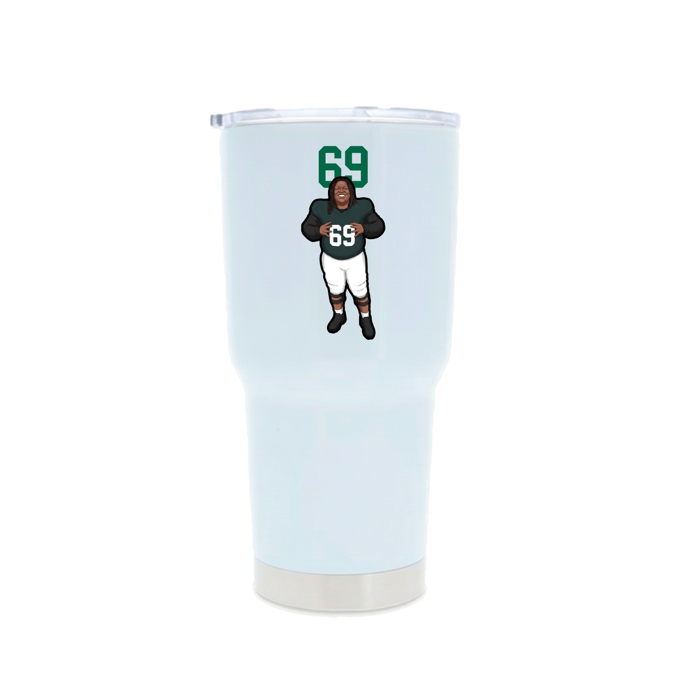 30oz Stainless Steel Tumbler — Number Top in White