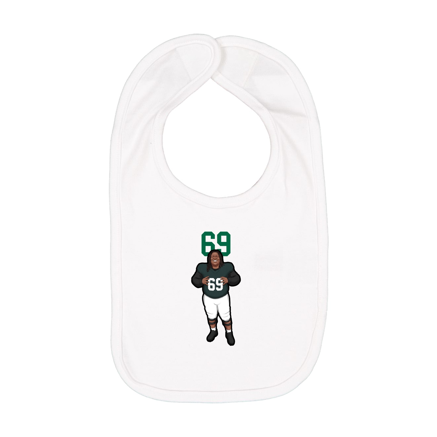 Infant Bib — Number Top in White