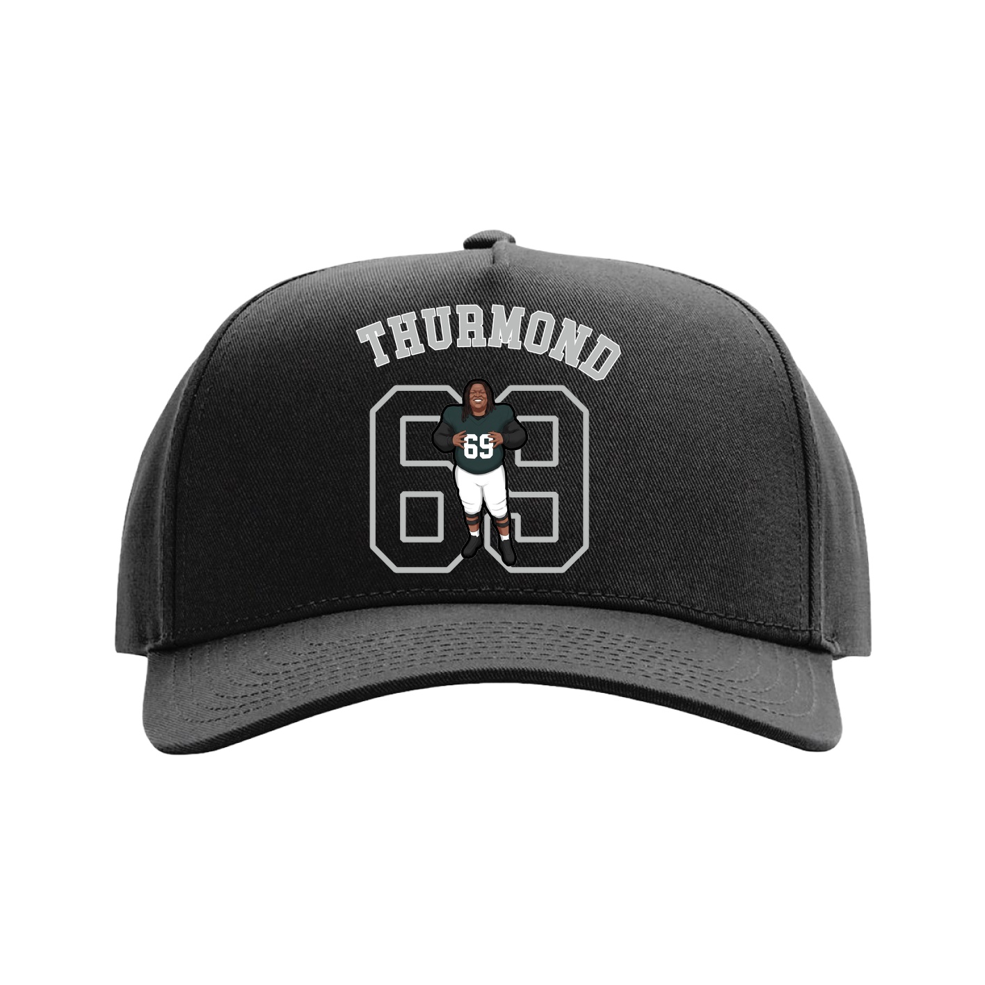 Full Fabric Five-Panel Champ Cap — Shirsey Arch in Black
