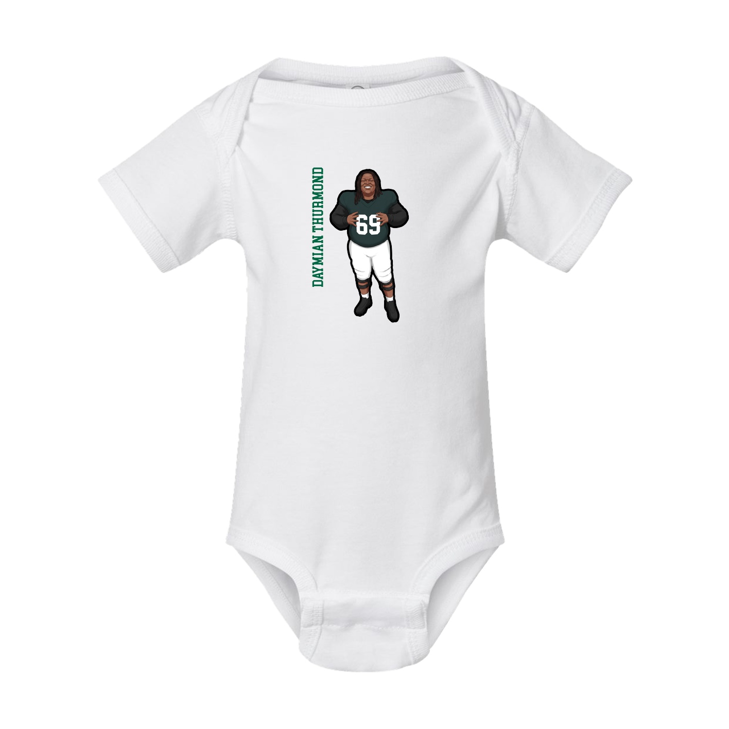 Baby Onesie — Name Vertical in White
