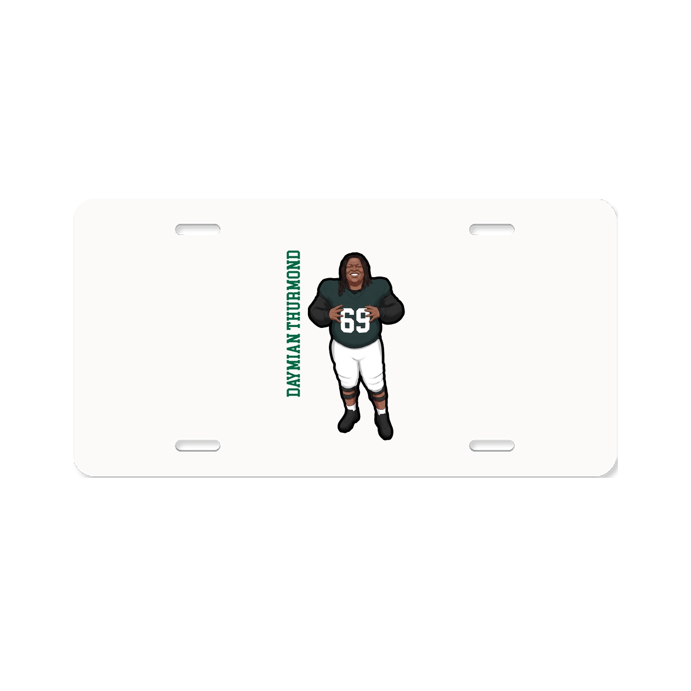 License Plate — Name Vertical in Classic