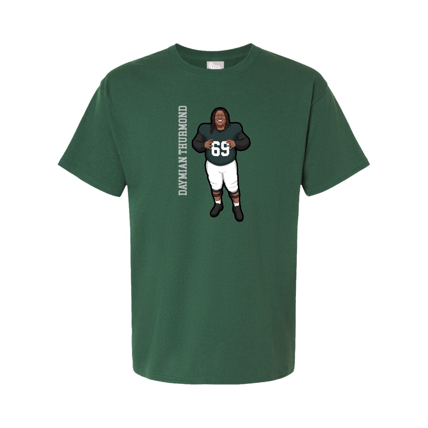 Youth Tee — Name Vertical in Green