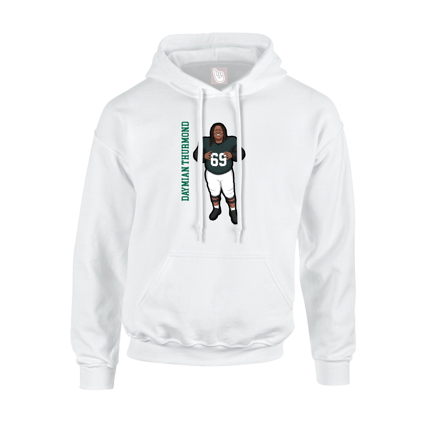 Hoodie — Name Vertical in White