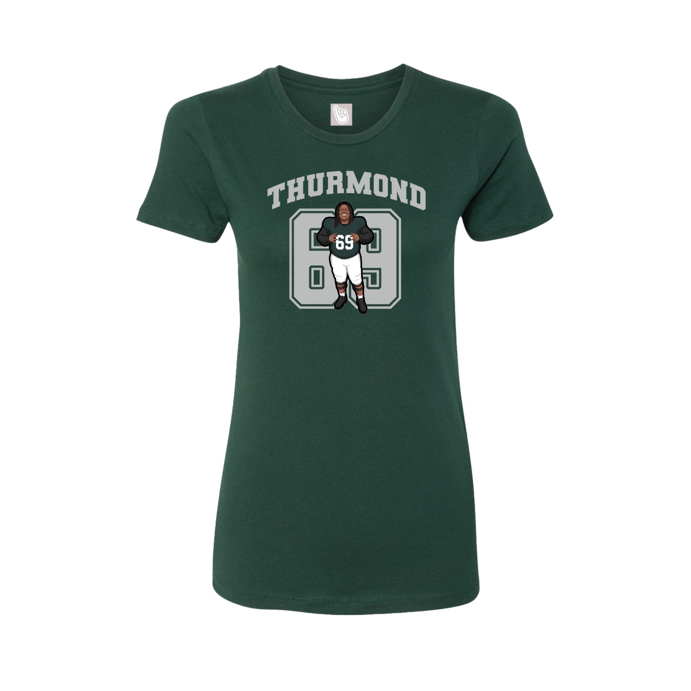 Fitted Women's Tee — Number in Green