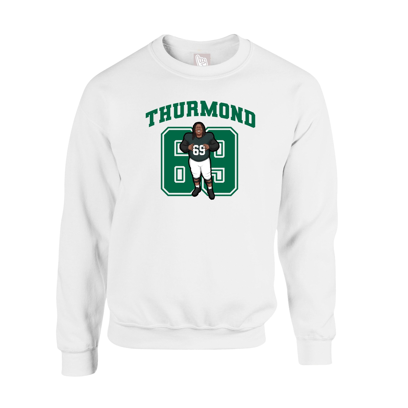 Fleece Crew — Number in White