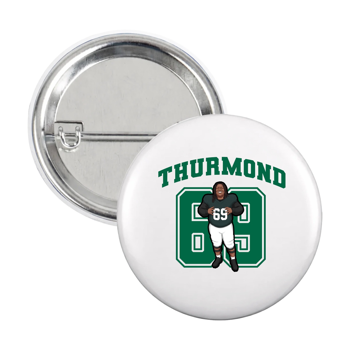 Game Day Button — Number in White