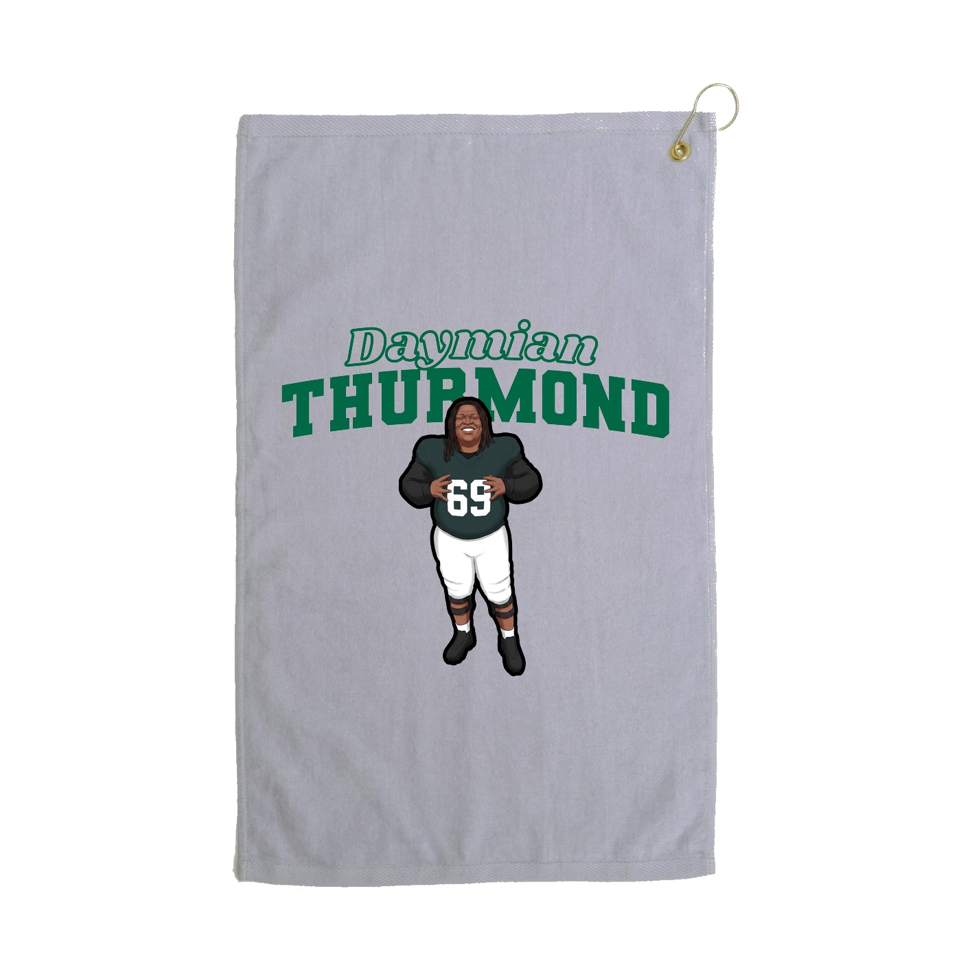 Golf Towel — Name Arch in Grey