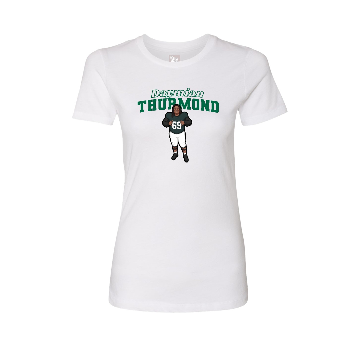 Fitted Women's Tee — Name Arch in White