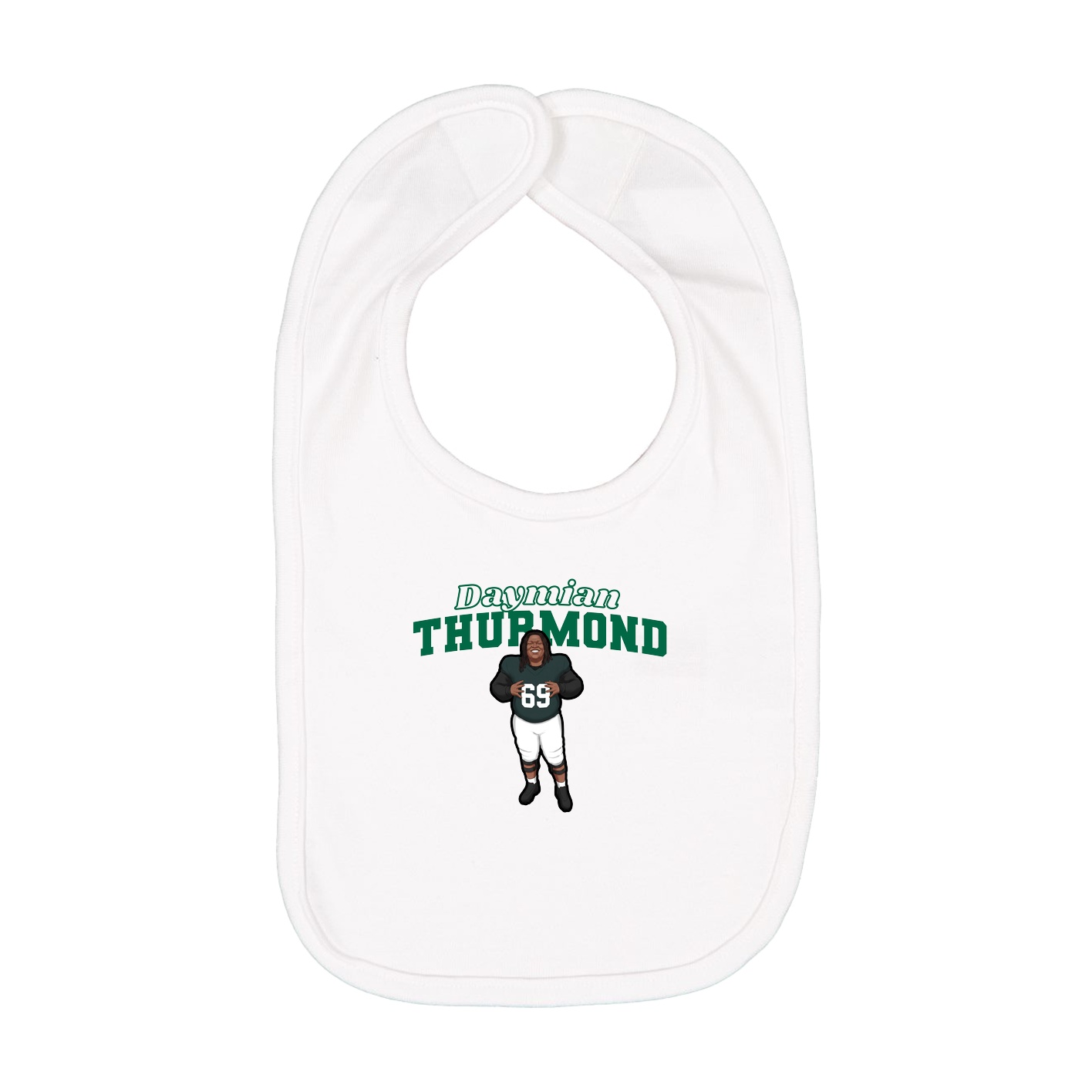 Infant Bib — Name Arch in White